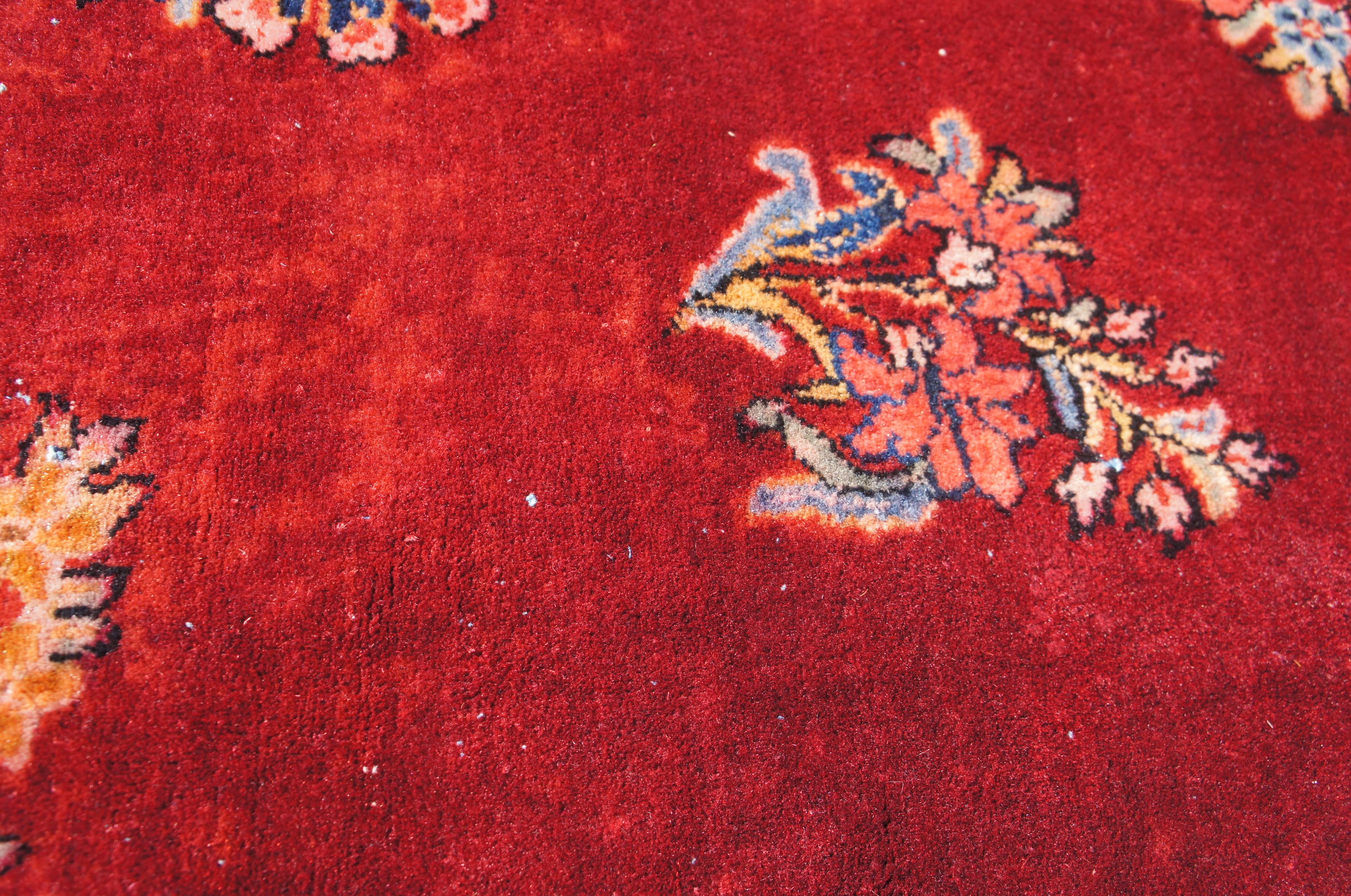 Vintage Indo-Tabriz Hand Knotted Floral Medallion Wool Area Rug Carpet 10' x 14' For Sale 5