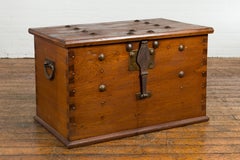 Indonesian Vintage Chest with Unique Latch & Side Handles