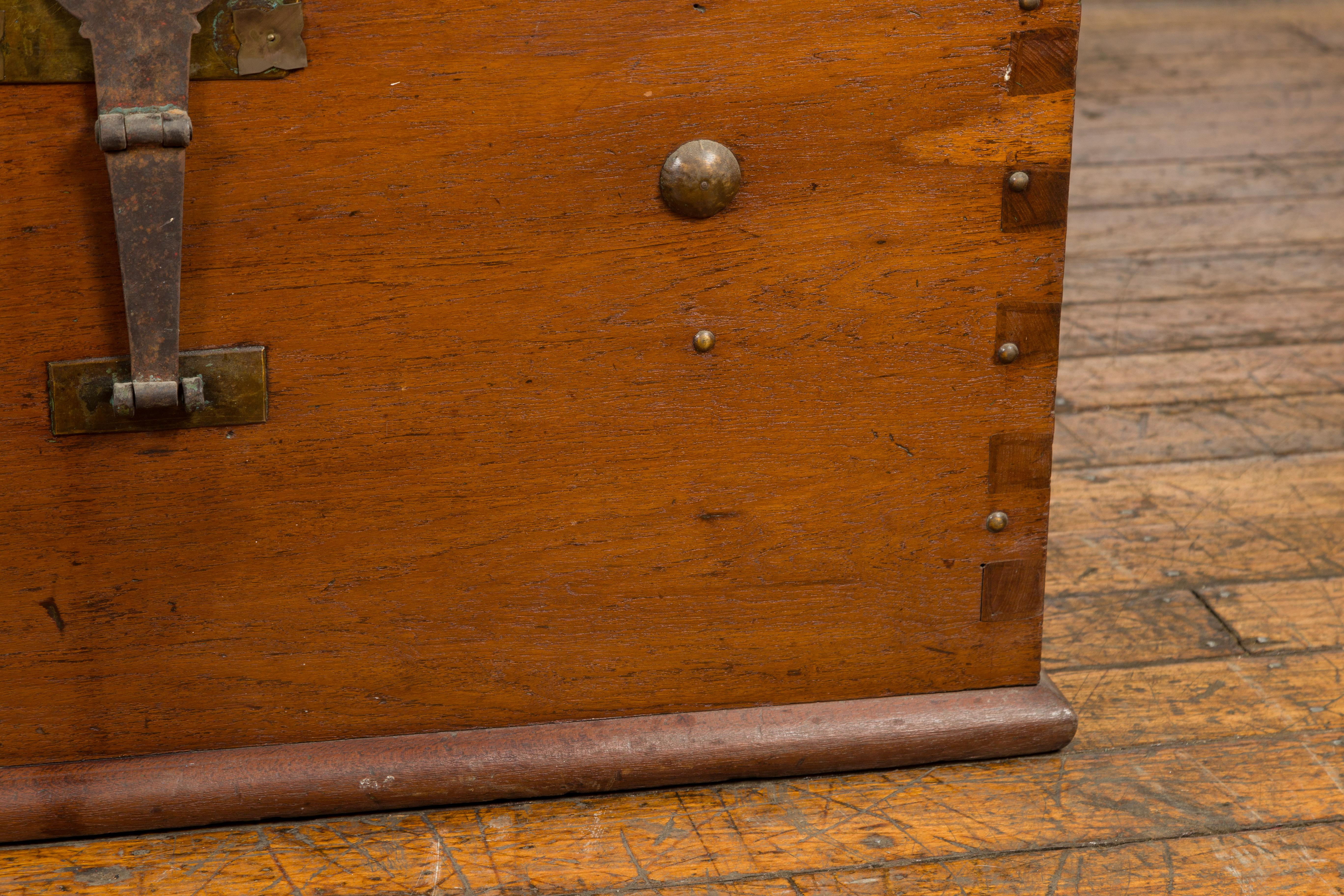 Indonesian Vintage Chest with Unique Latch & Side Handles For Sale 3