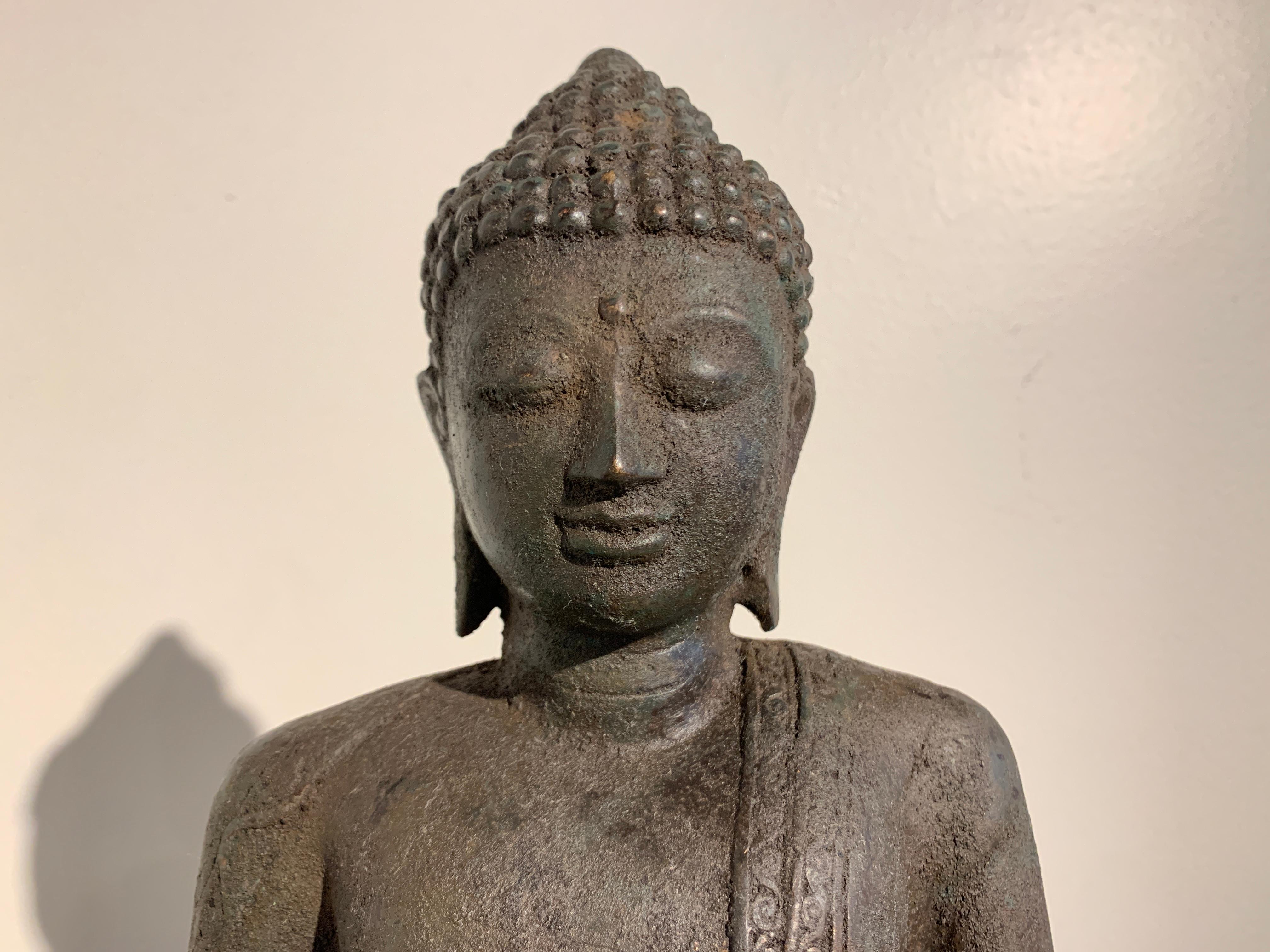 Vintage Indonesian Cast Metal Medicine Buddha, circa 1970s, Bali 1