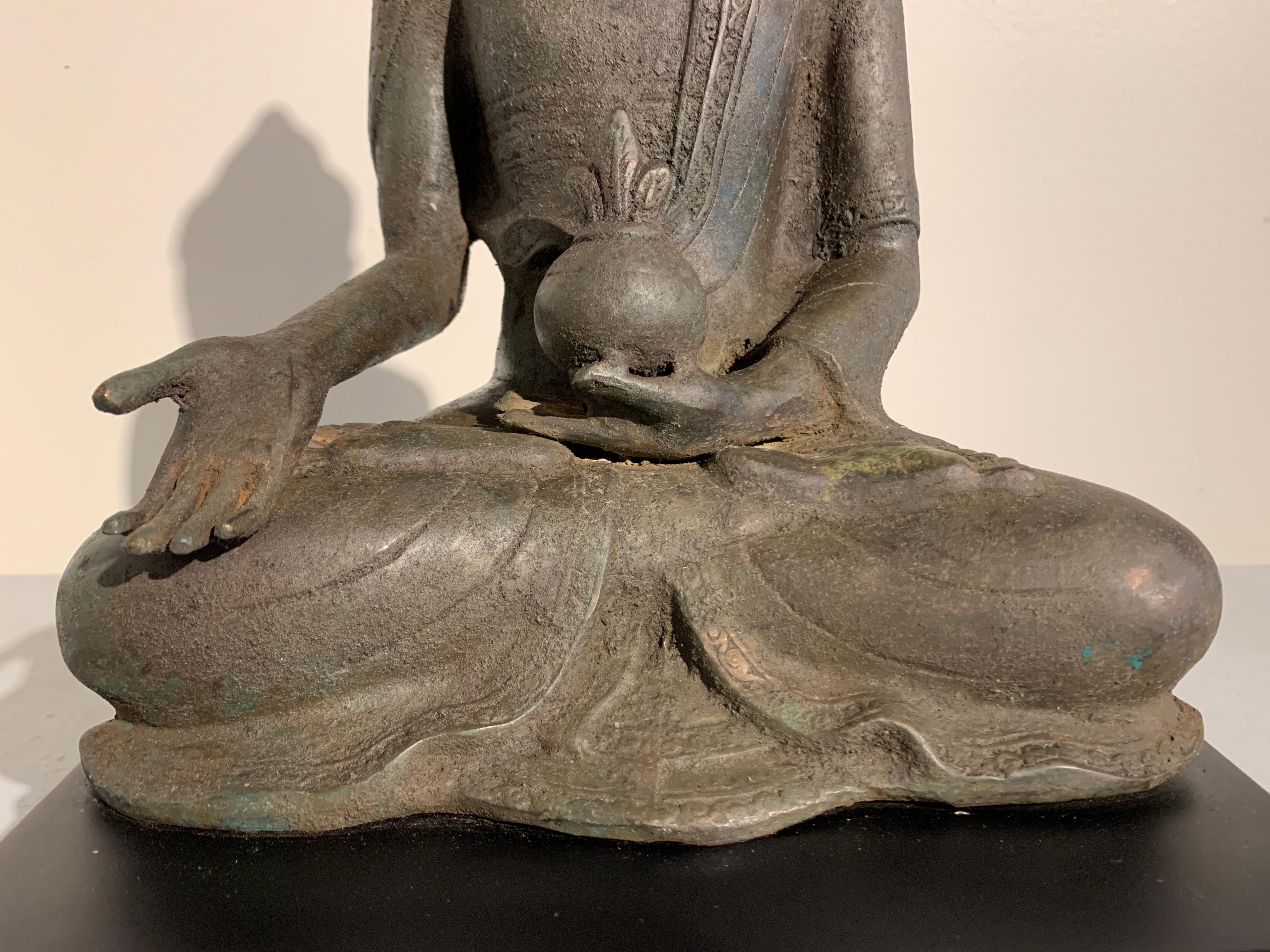 Vintage Indonesian Cast Metal Medicine Buddha, circa 1970s, Bali 2