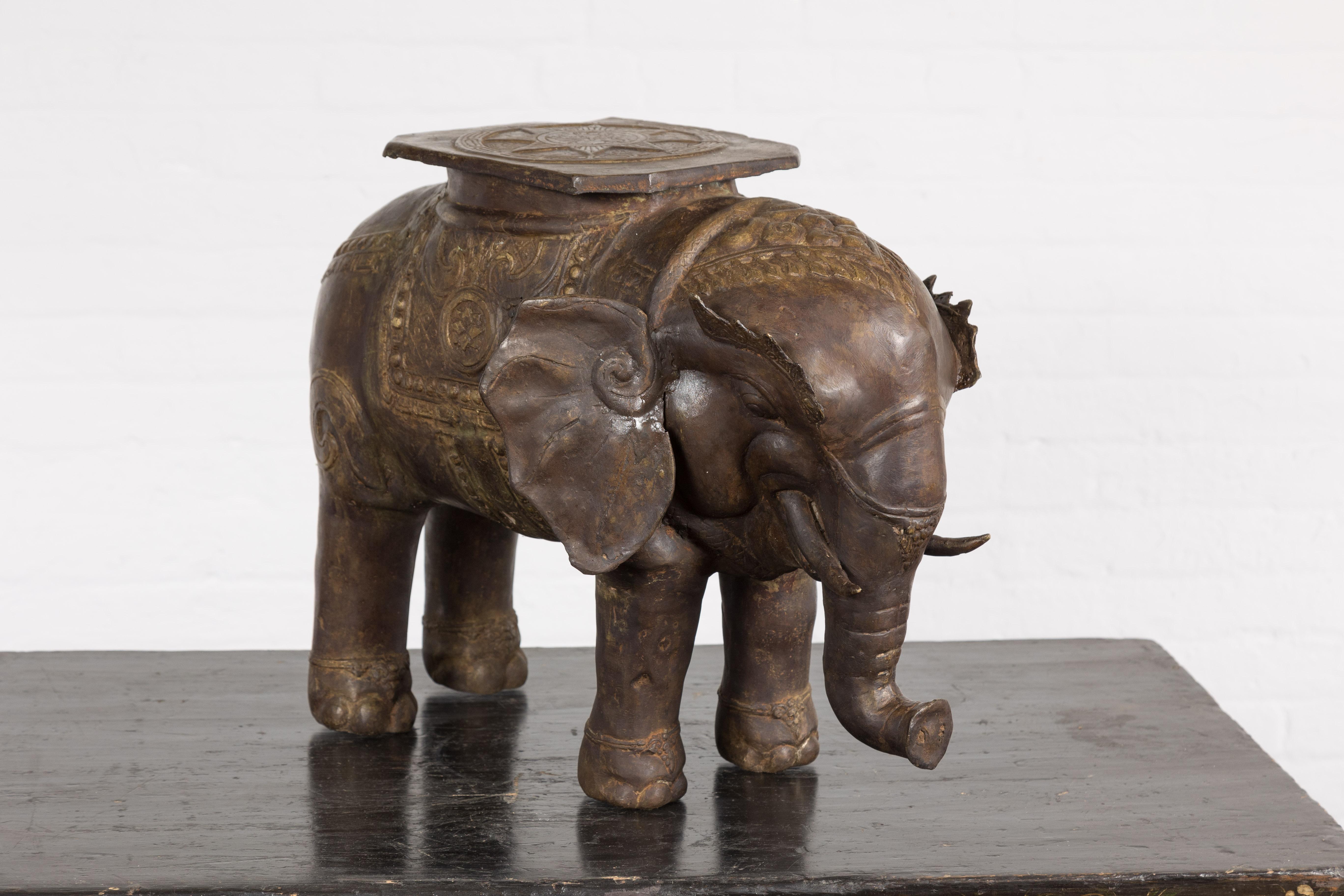 Vintage Copper Elephant Stand For Sale 8