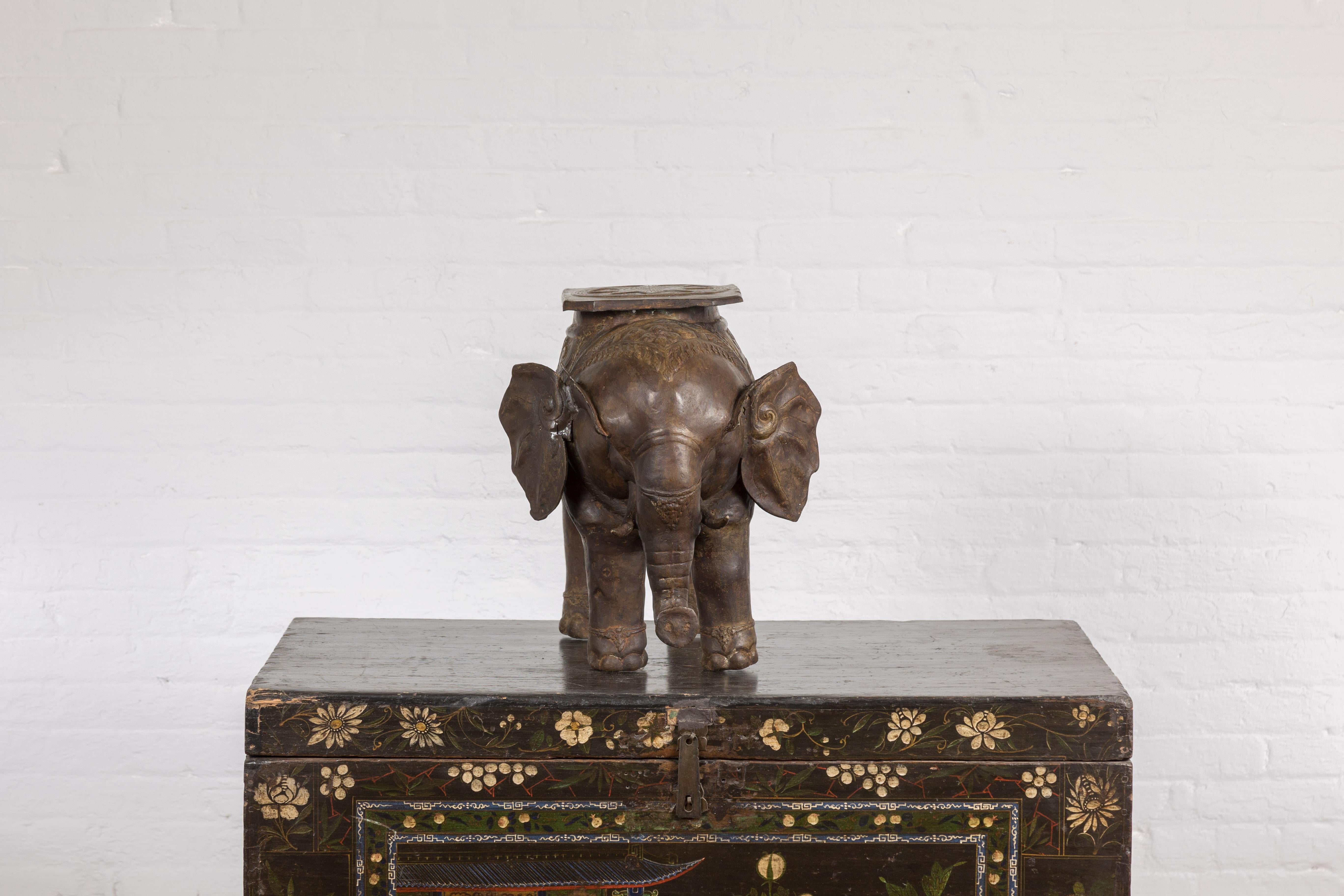 Vintage Copper Elephant Stand For Sale 9
