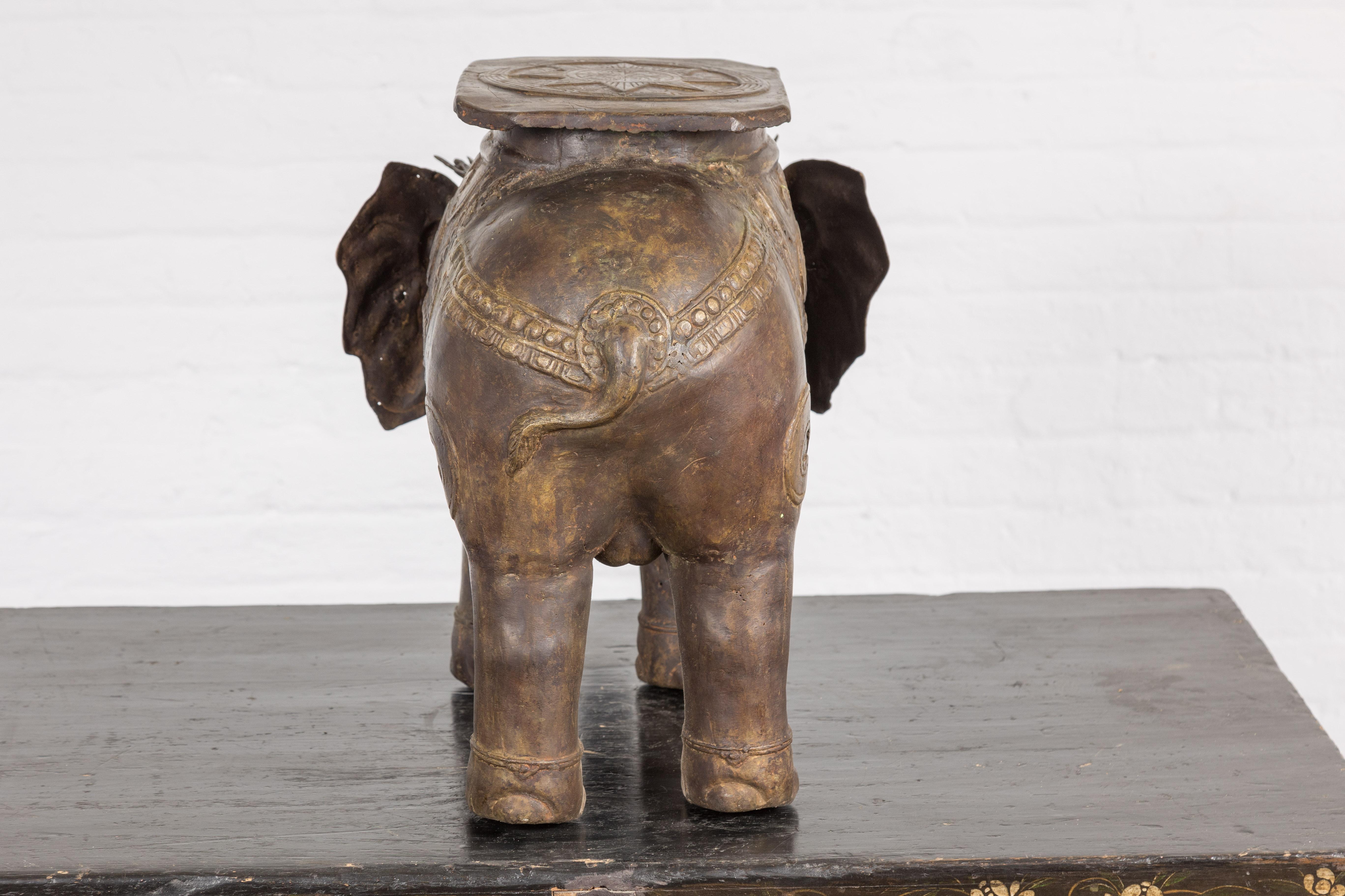 Vintage Copper Elephant Stand For Sale 11