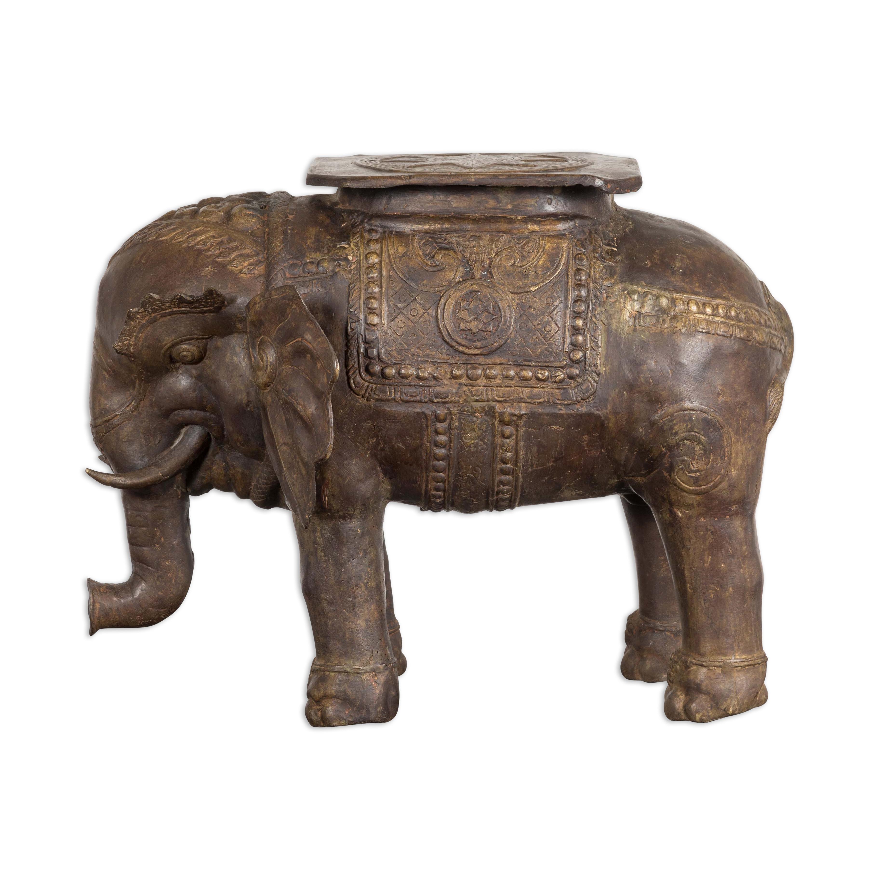 Vintage Copper Elephant Stand For Sale 12