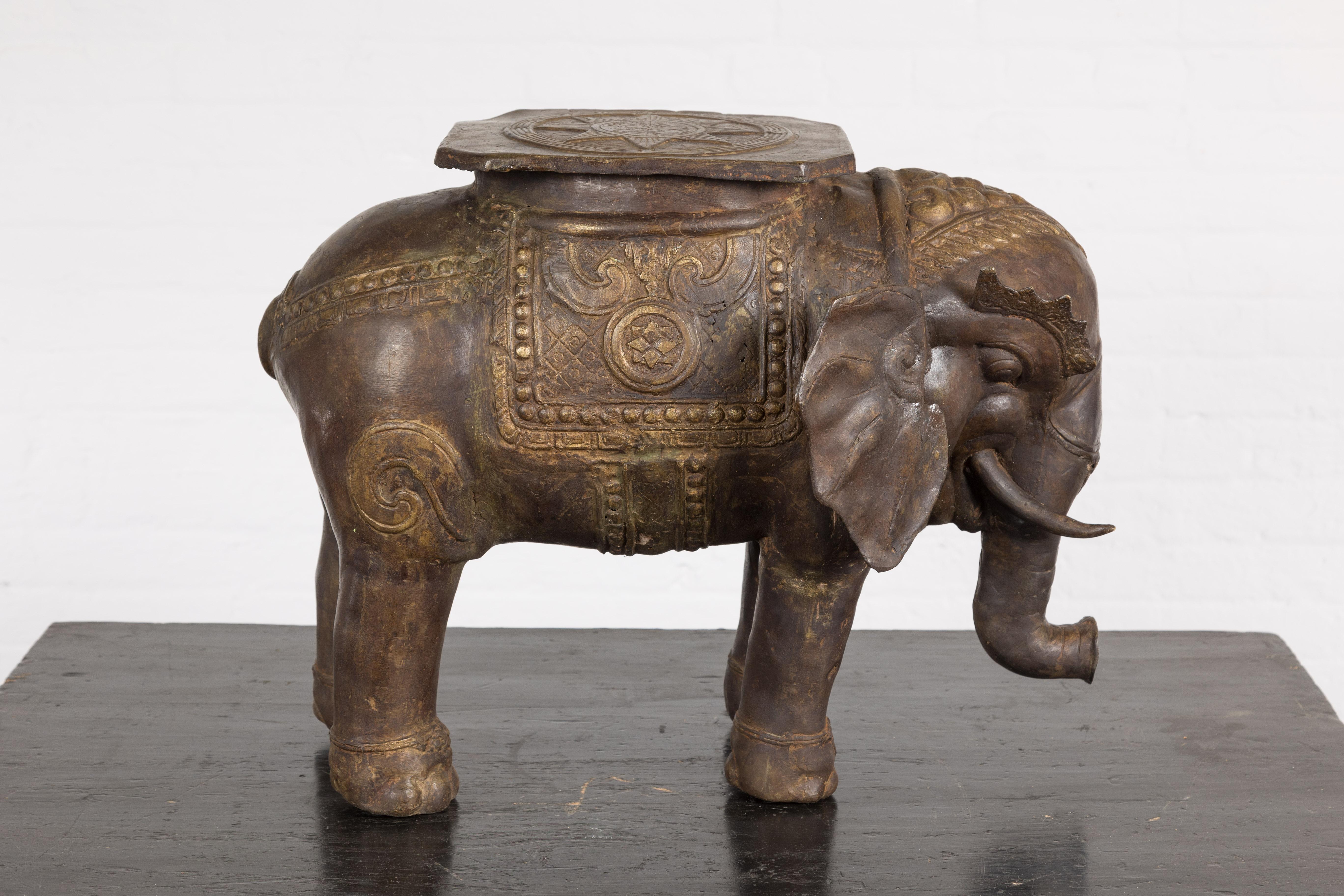 Vintage Copper Elephant Stand For Sale 1