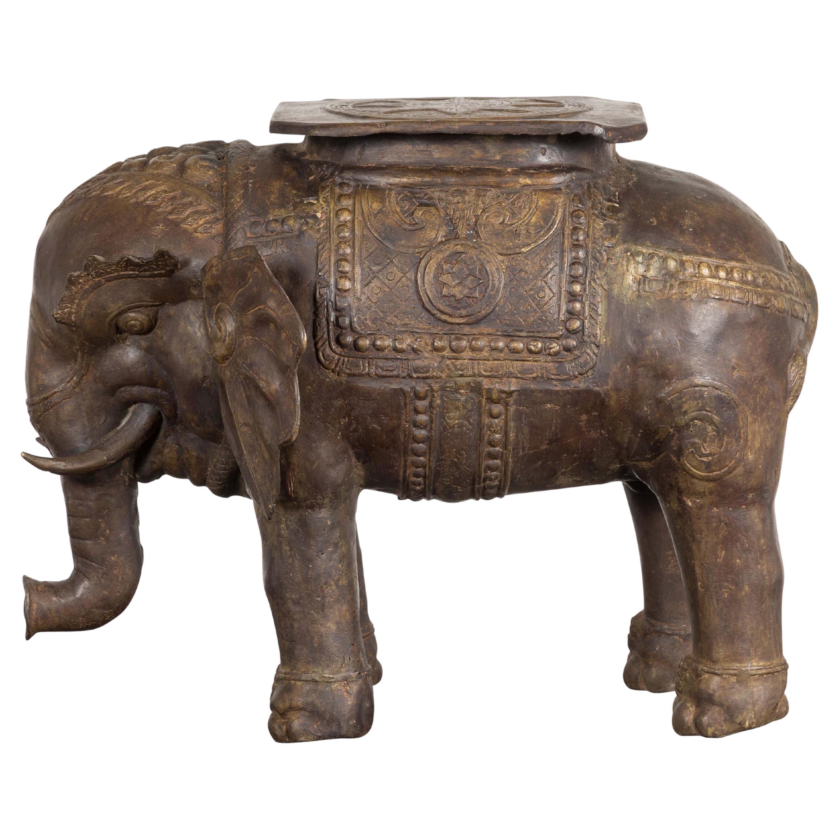 Vintage Copper Elephant Stand For Sale