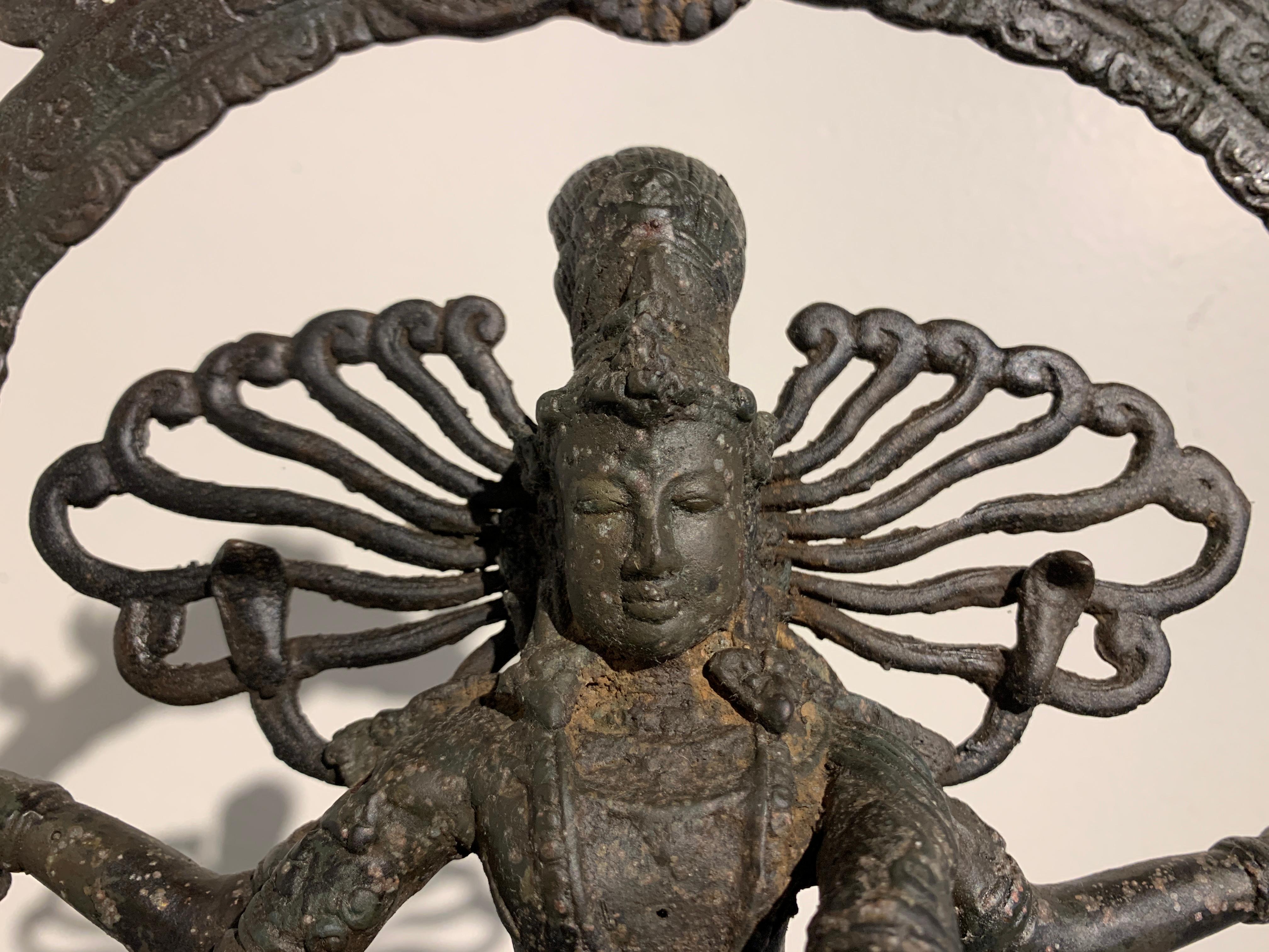 Vintage Indonesian Dancing Shiva 'Nataraja' Statue, 1970s, Bali In Fair Condition In Austin, TX