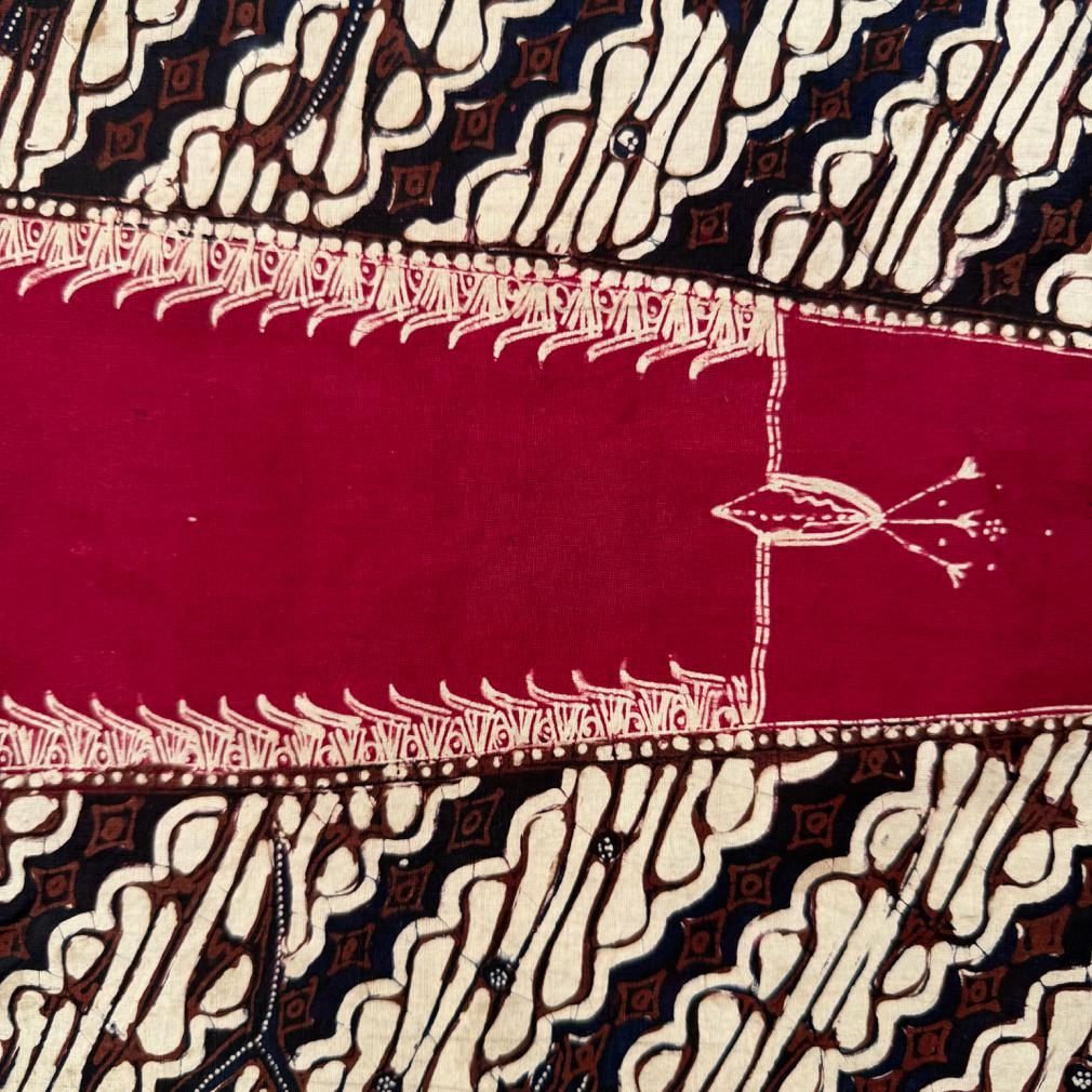 Giavanese Kain Batik Tulis Kemben (tessuto per il seno) indonesiano d'epoca, Jogja (Yogyakarta) in vendita