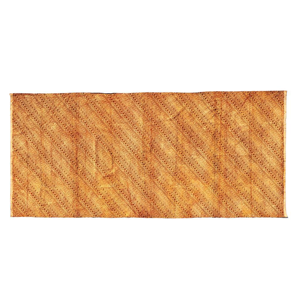 Vintage Indonesian Kain Batik Tulis, Solo (Surakarta), Java, 1960.
A traditional meticulously hand drawn wax resist painting by canting on cotton of a Udan Liris pattern of diagonal decorative bands, dyed in two vegetal colors; a fine line of  soga
