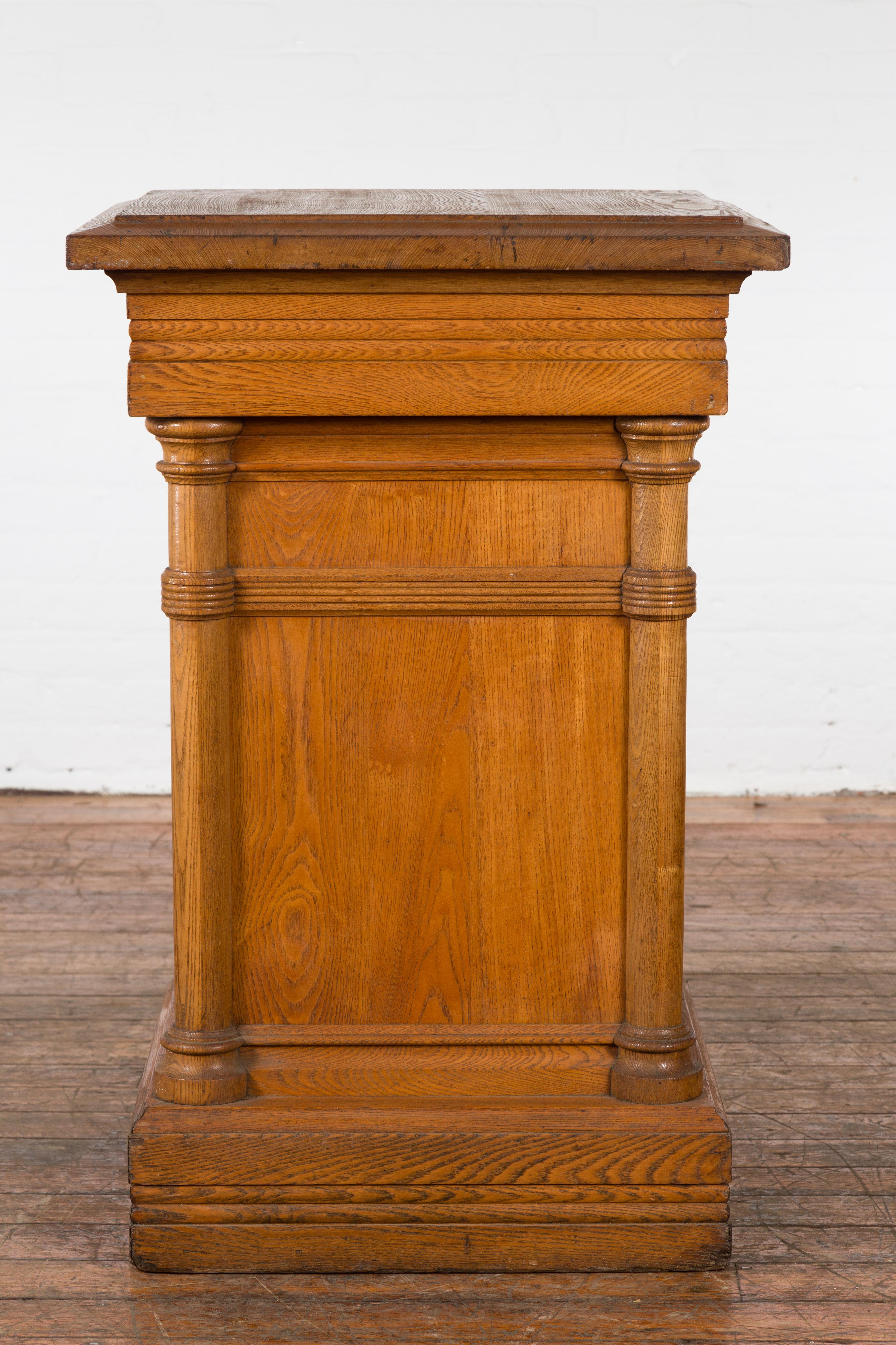 vintage wood pedestal