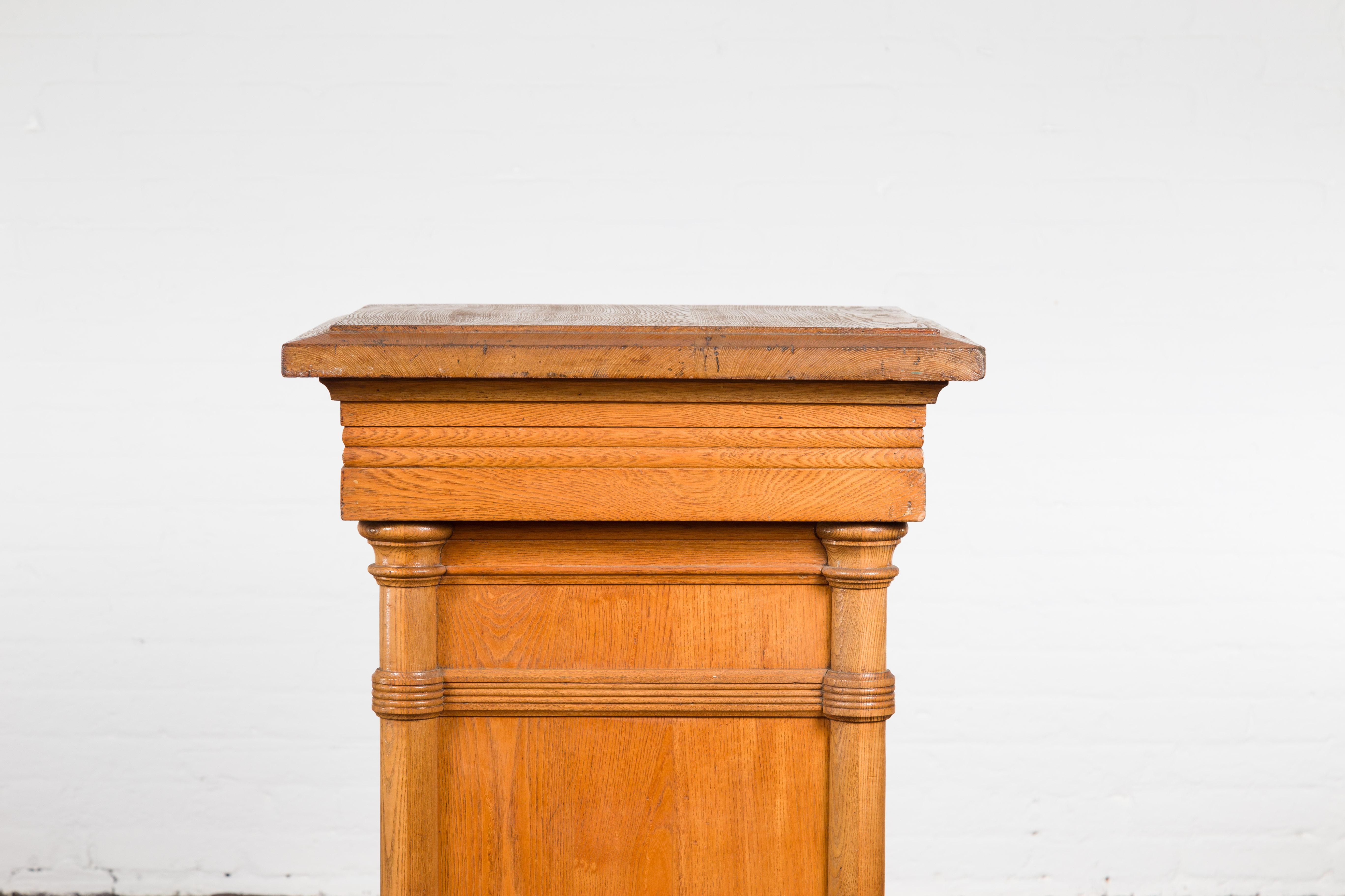 vintage wooden pedestal