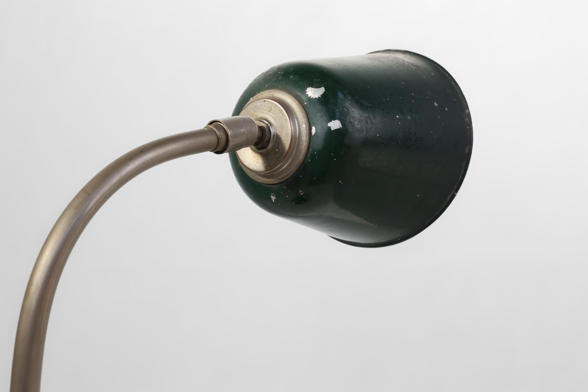 Early 20th Century Vintage industral metal desk lamp, France ca. 1920 For Sale