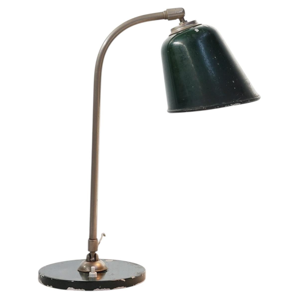Lampe de bureau vintage en métal industral, France, vers 1920