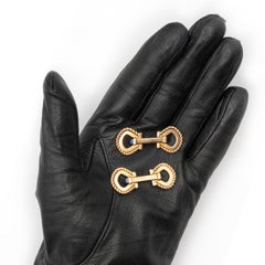 Gemelos estribo ecuestre de oro de 18 quilates Vintage Industria Argentina