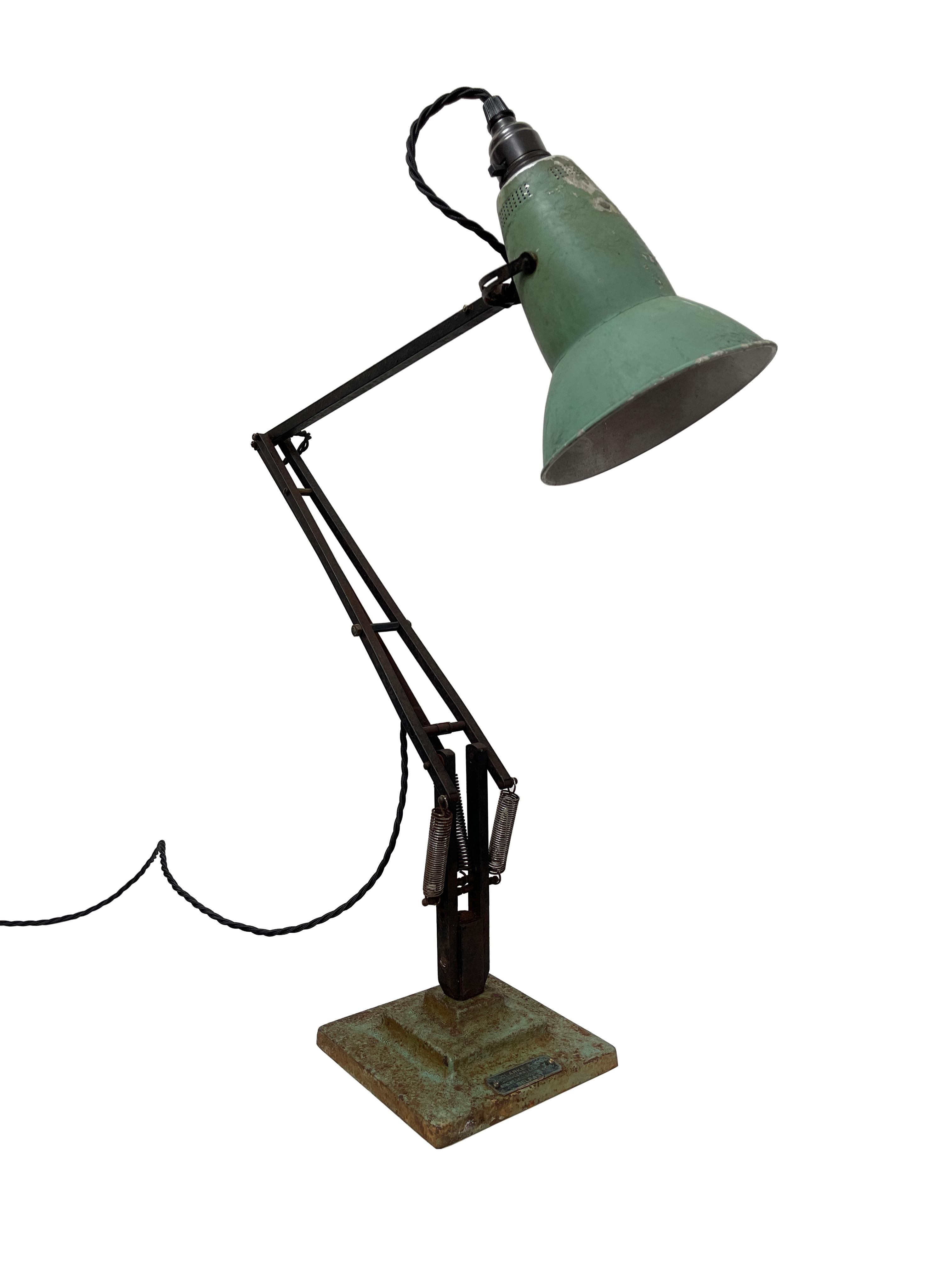 - An all original Mk 1 three step Herbert Terry Anglepoise 1227 desk lamp, English circa 1930. 
- One of the rarest and most sought after models in the Herbert Terry range and with original factory paint, this is a very early example having no