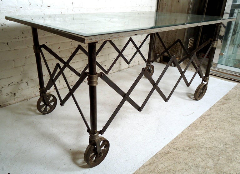 Vintage Industrial Accordion Table For Sale at 1stDibs