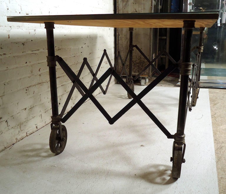 Vintage Industrial Accordion Table For Sale at 1stDibs