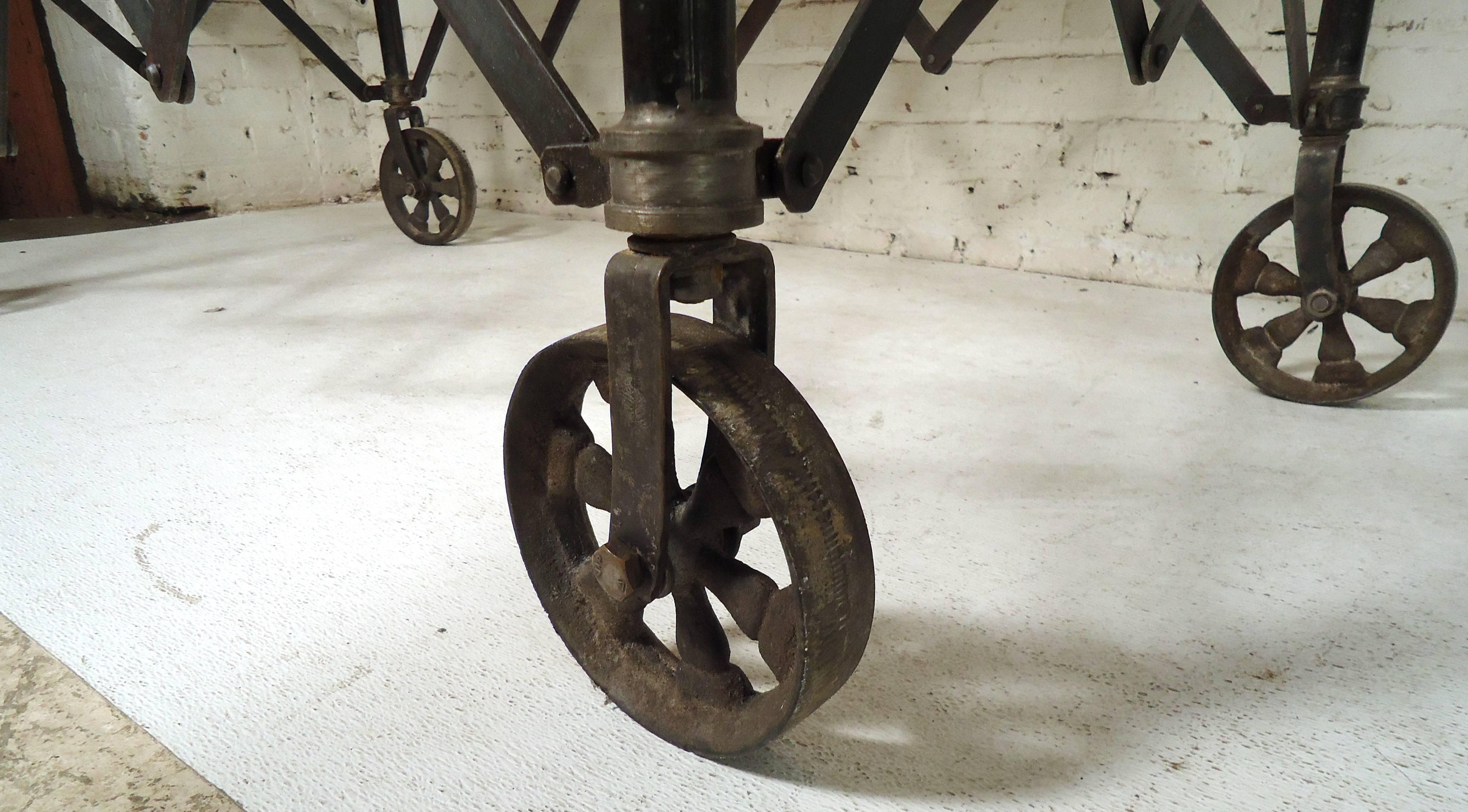 Vintage Industrial Accordion Table For Sale 1