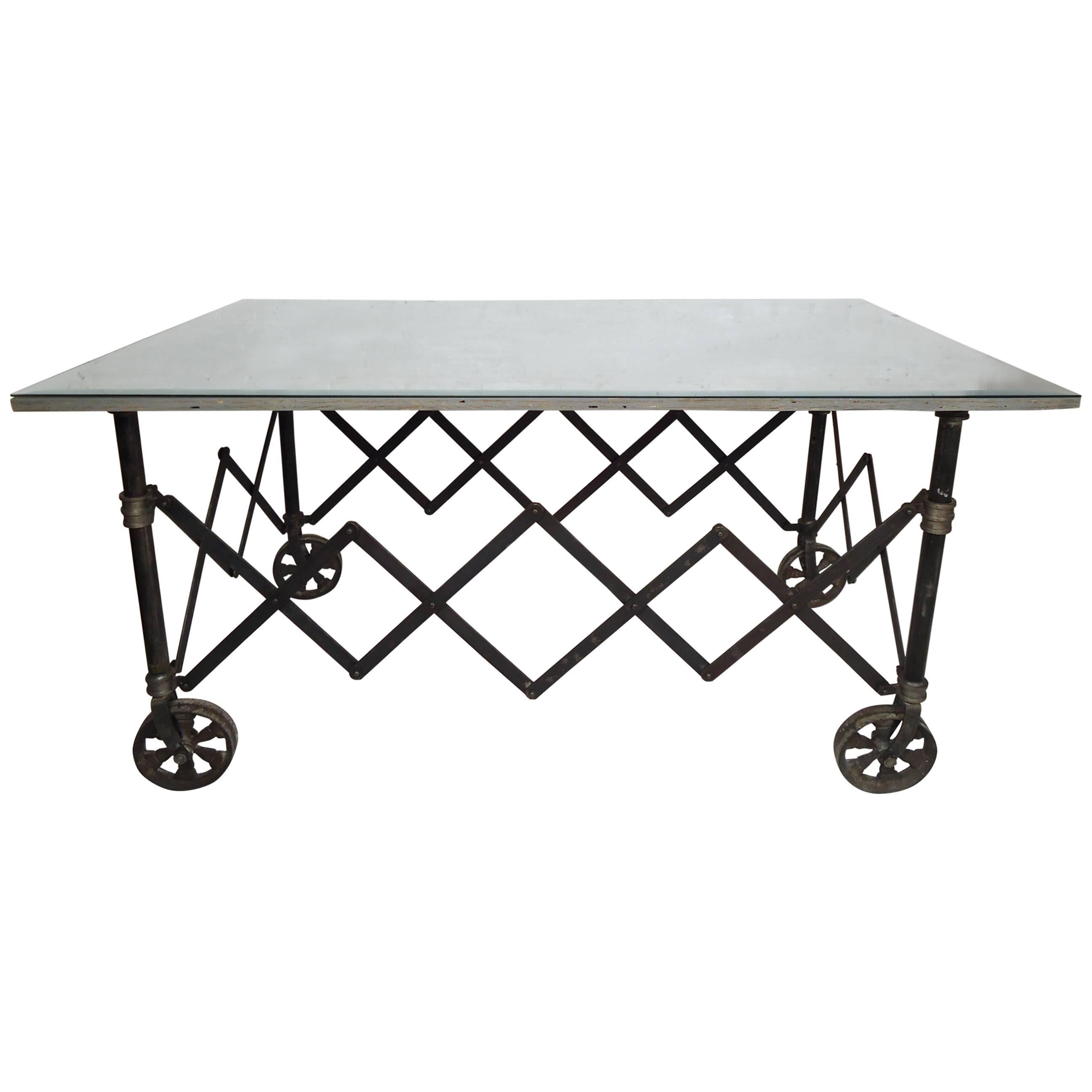 Vintage Industrial Accordion Table