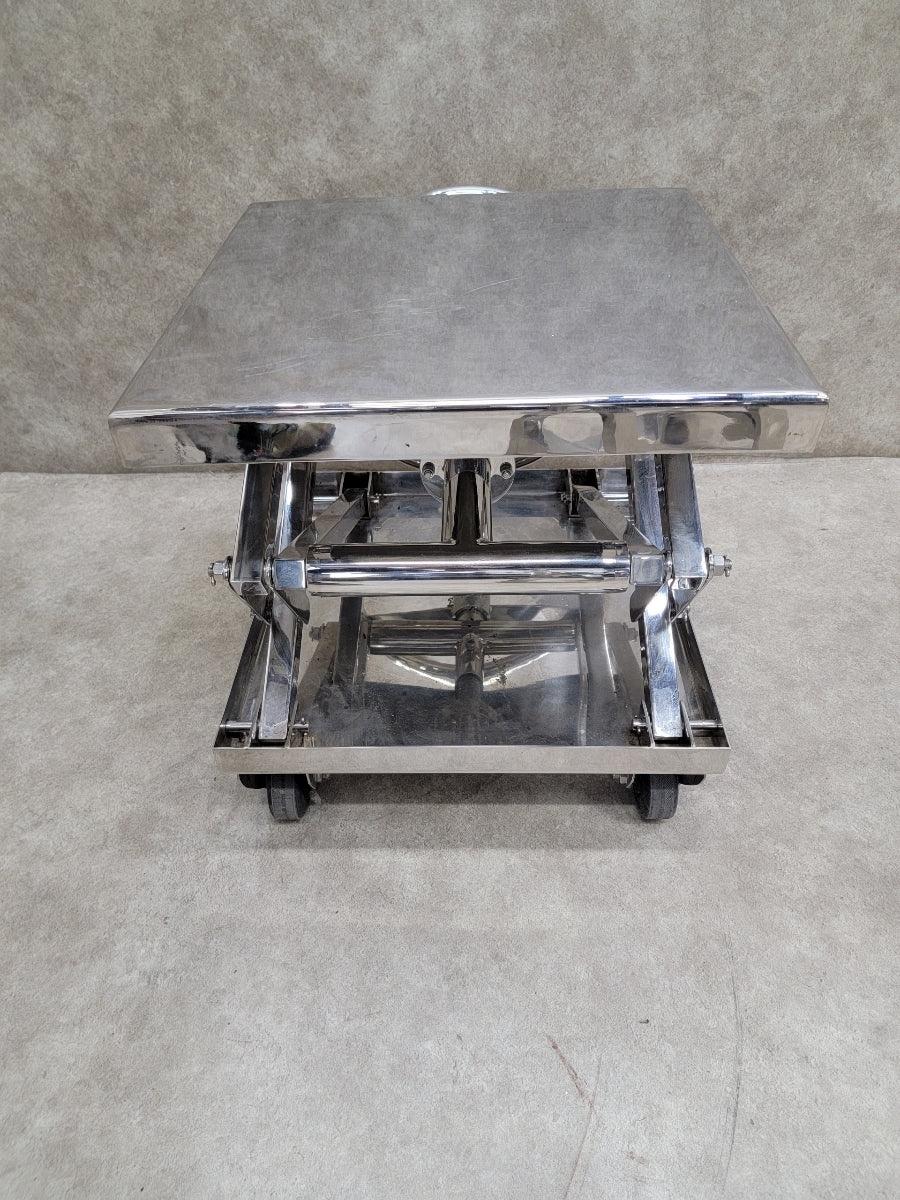 Unknown Vintage Industrial Adjustable Chrome Scissor Lift Side End Table