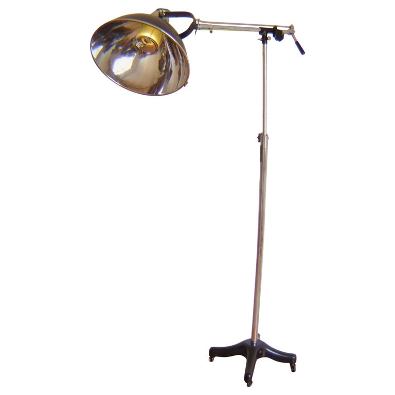 Vintage Industrial Adjustable Floor Lamp, 1950s For Sale