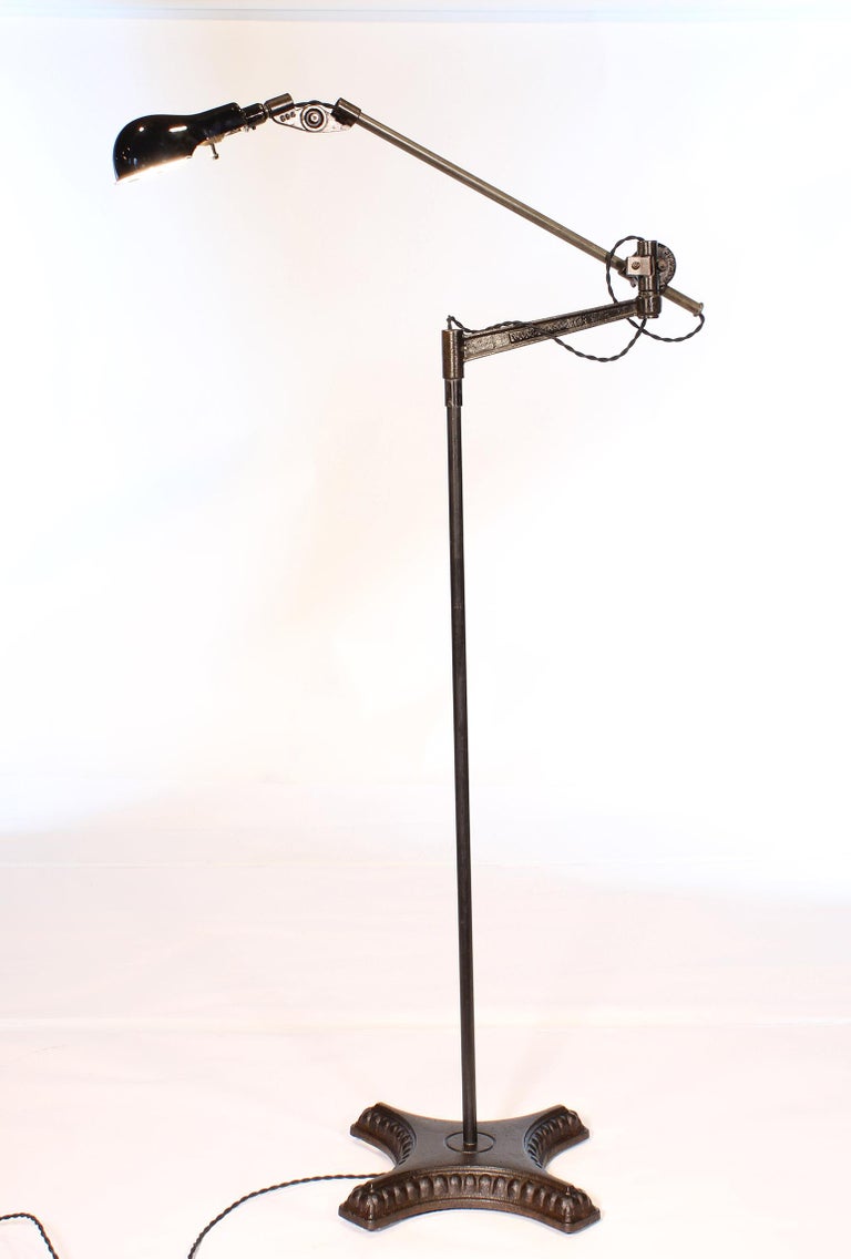 Vintage Industrial Adjustable Floor Lamp "Black Beauty" at 1stDibs
