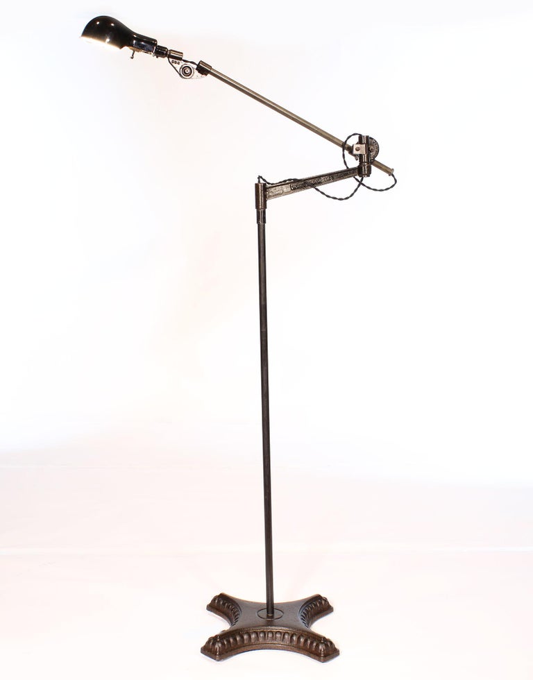 Vintage Industrial Adjustable Floor Lamp "Black Beauty" at ...