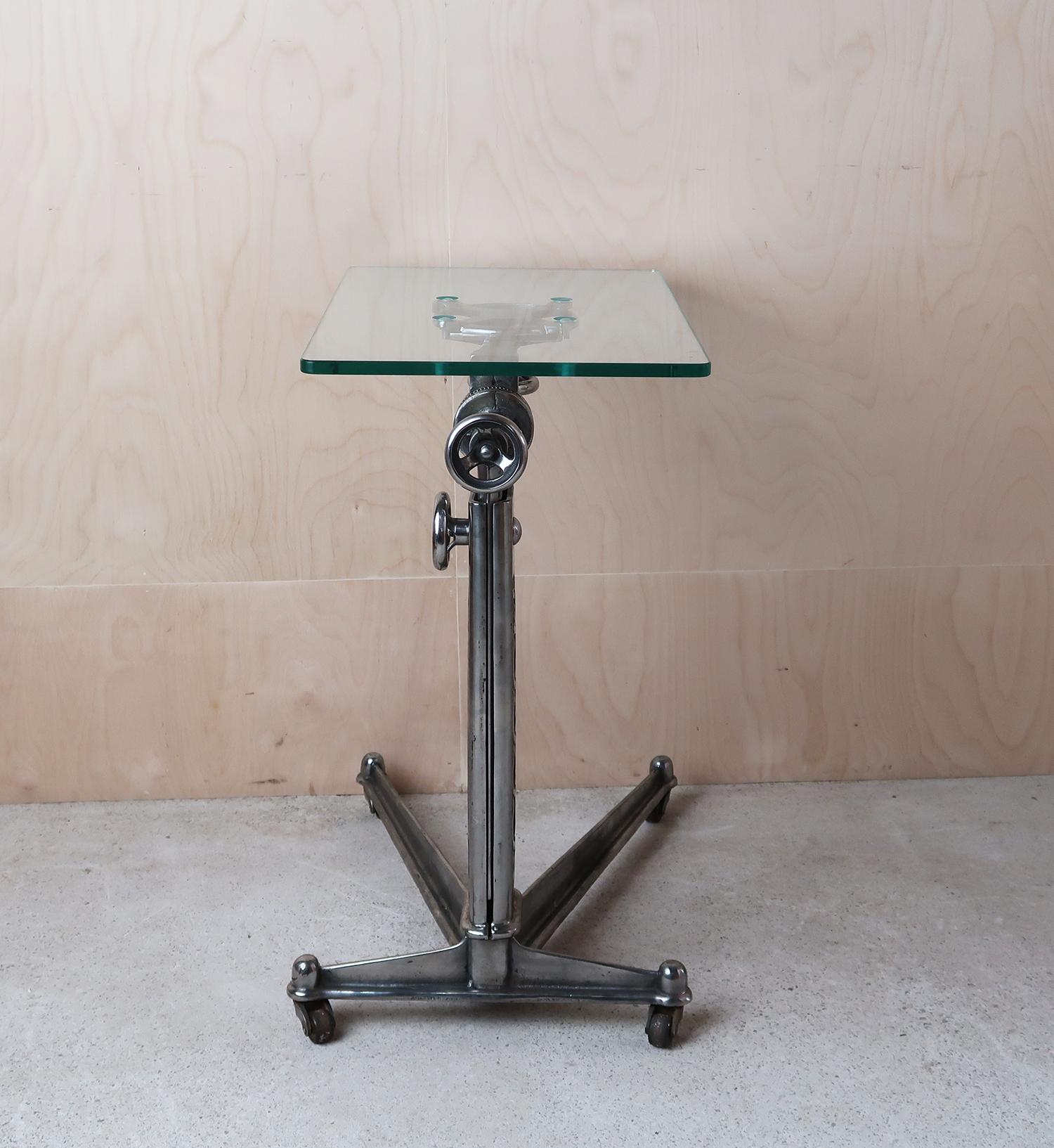 Vintage Industrial Adjustable High to Low Side Table, English, C.1900 For Sale 1