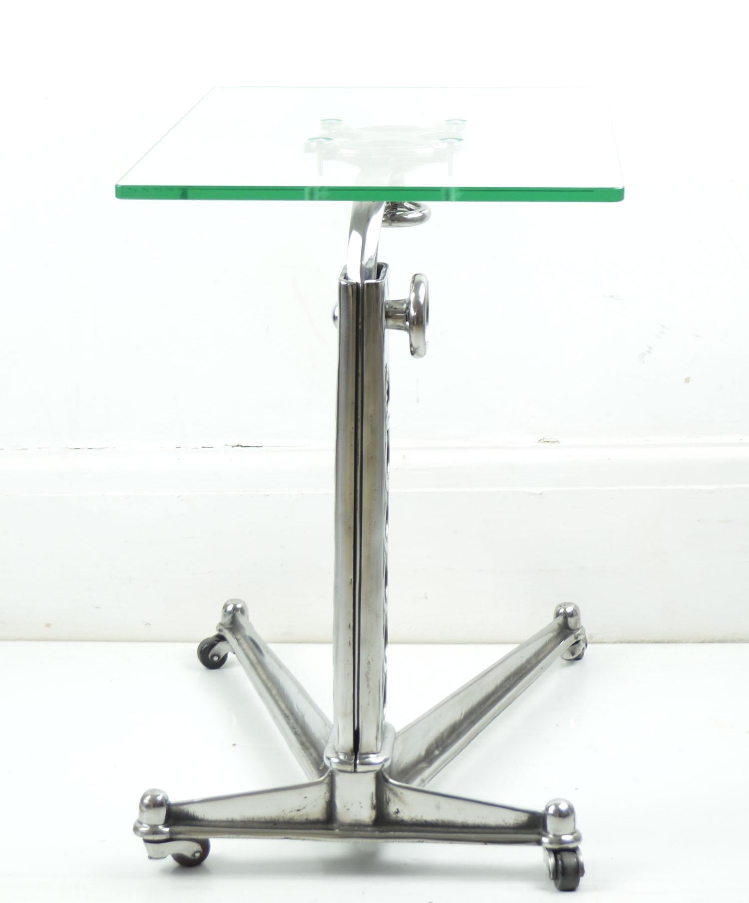 Steel Vintage Industrial Adjustable High to Low Work Table, English, 1920s