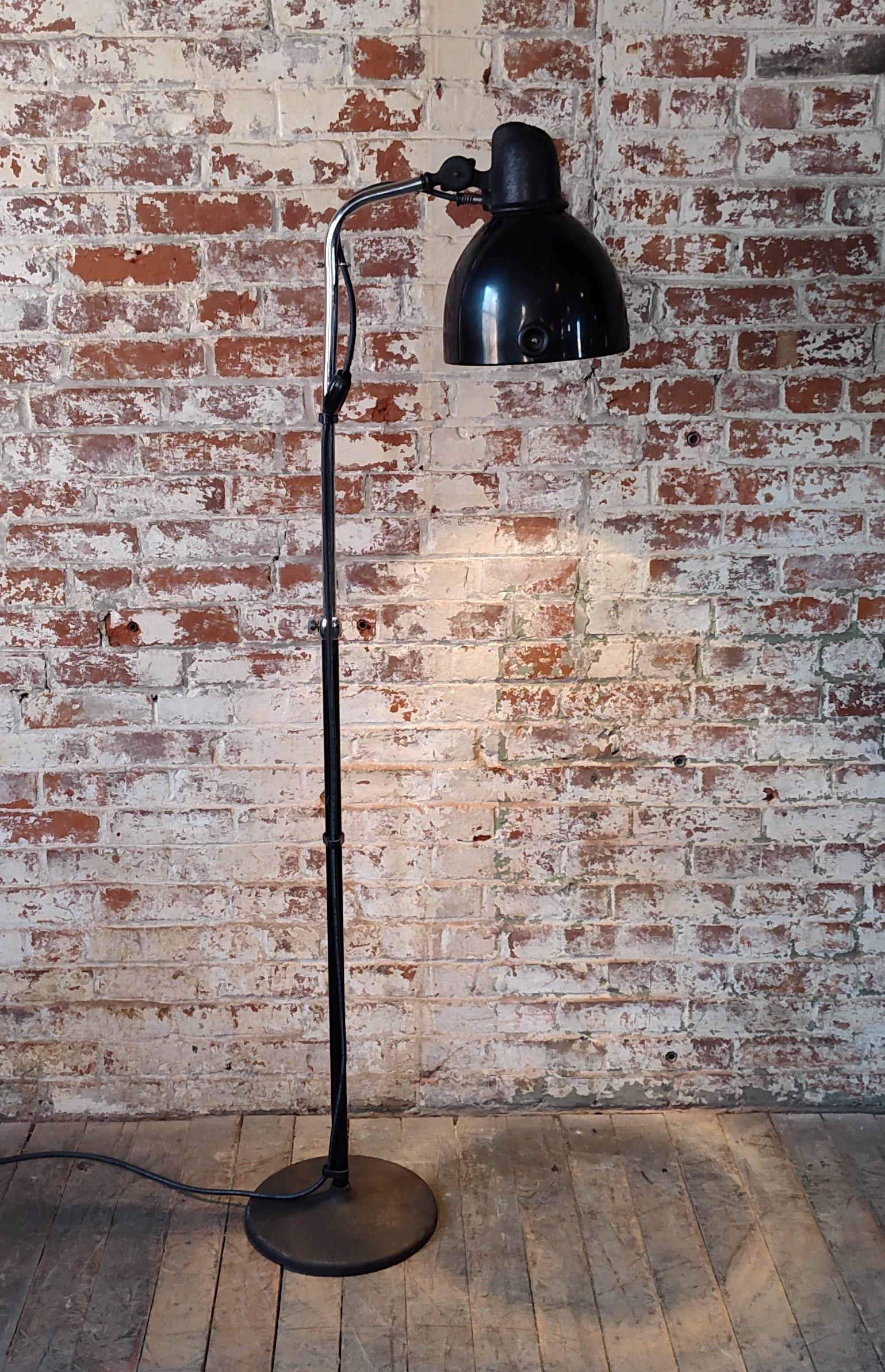 Vintage Industrial Adjustable Medical Floor Lamp In Good Condition For Sale In Oakville, CT