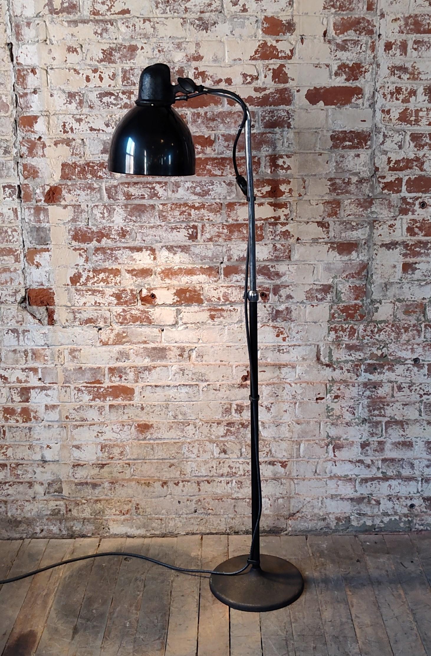 20th Century Vintage Industrial Adjustable Medical Floor Lamp For Sale