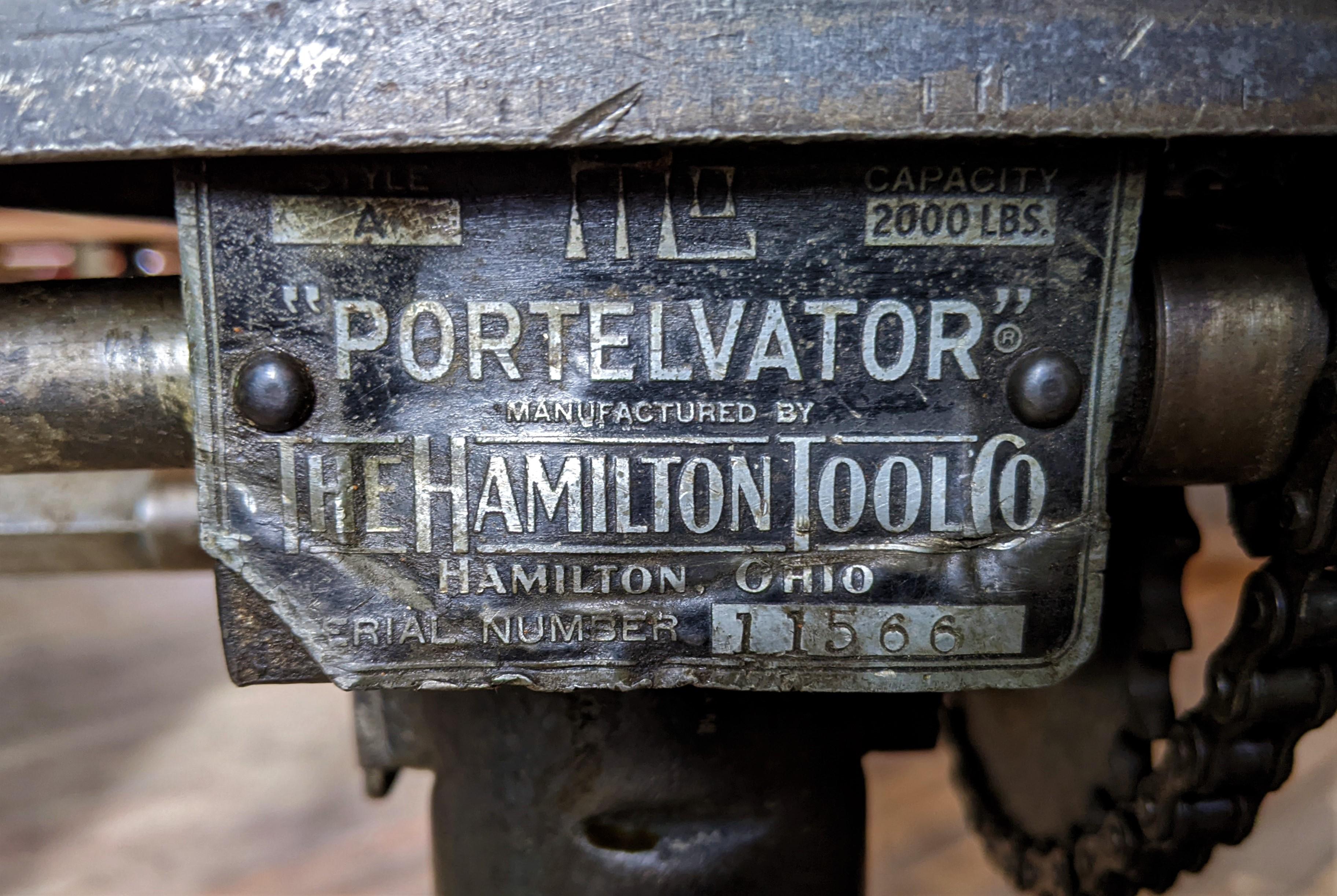Vintage Industrial Adjustable Metal Die Lift Cart / Table 10