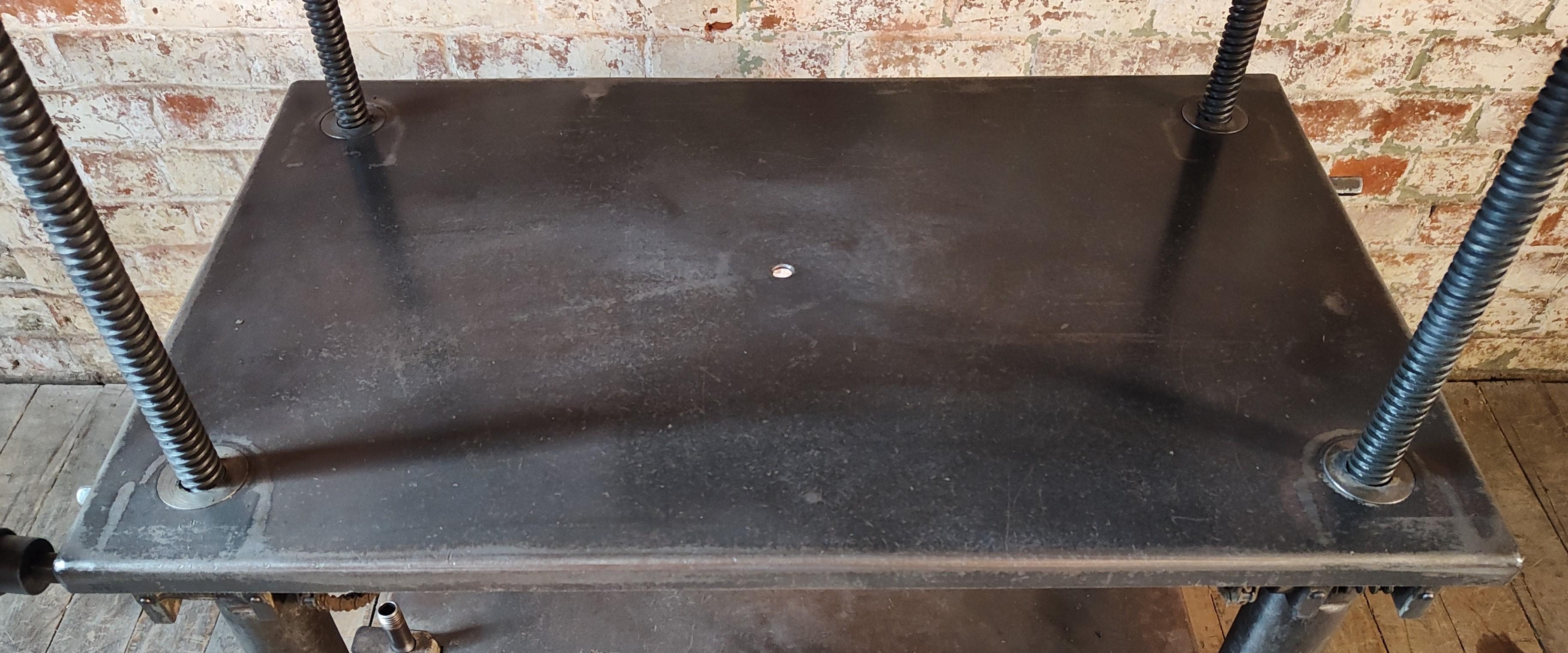 Vintage Industrial Adjustable Rolling Bar Cart 4