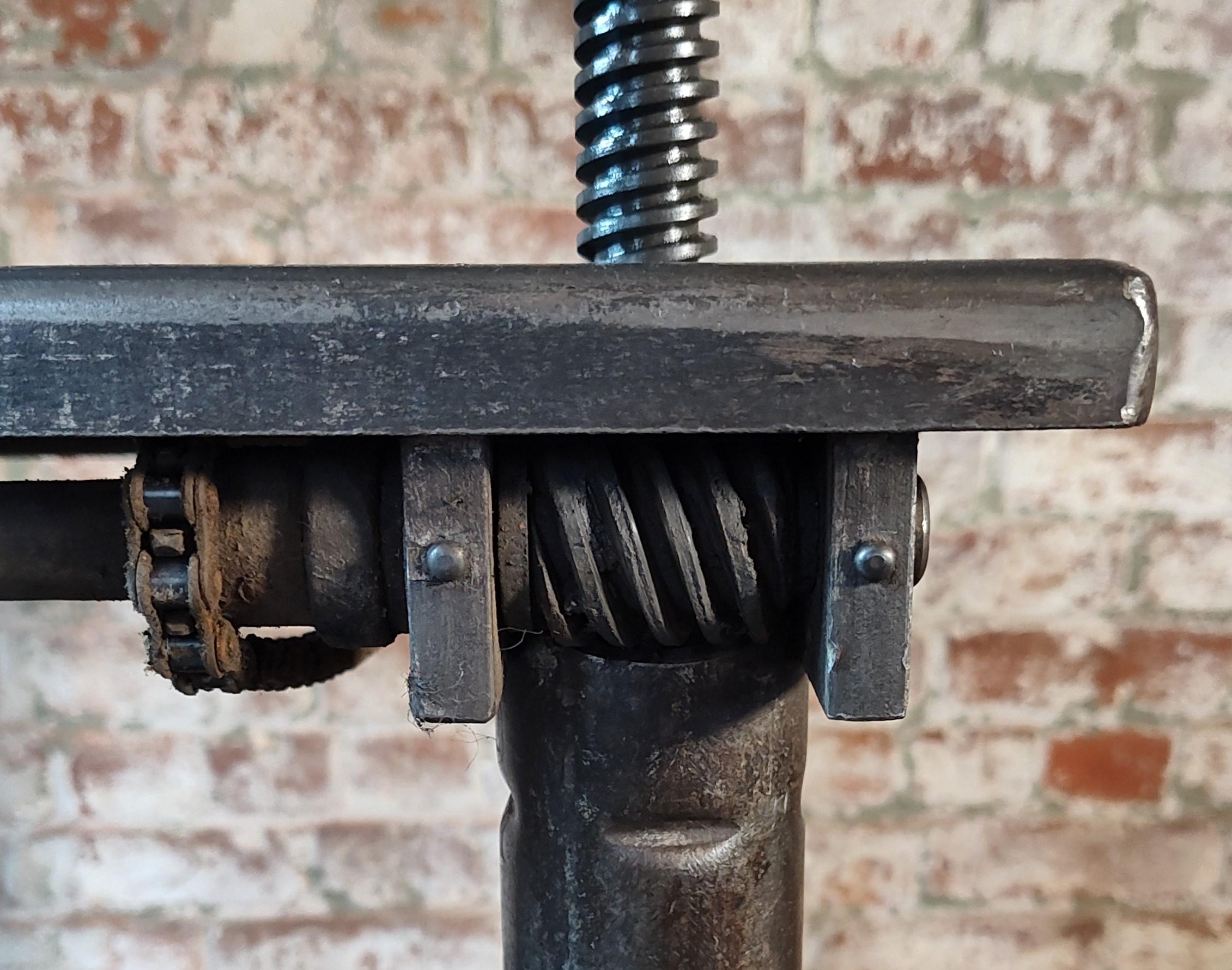 Vintage Industrial Adjustable Rolling Bar Cart 6