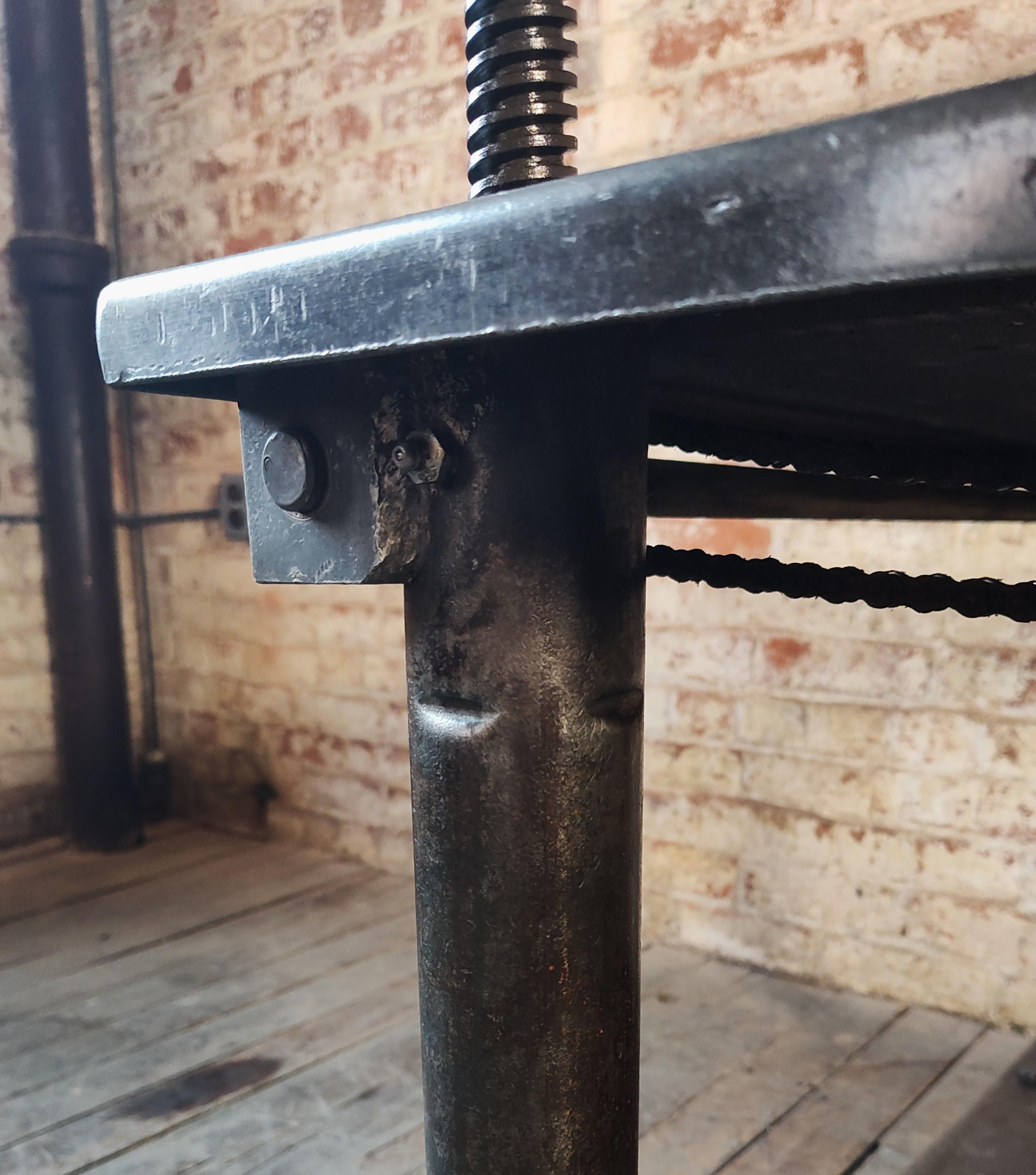 Vintage Industrial Adjustable Rolling Bar Cart 8