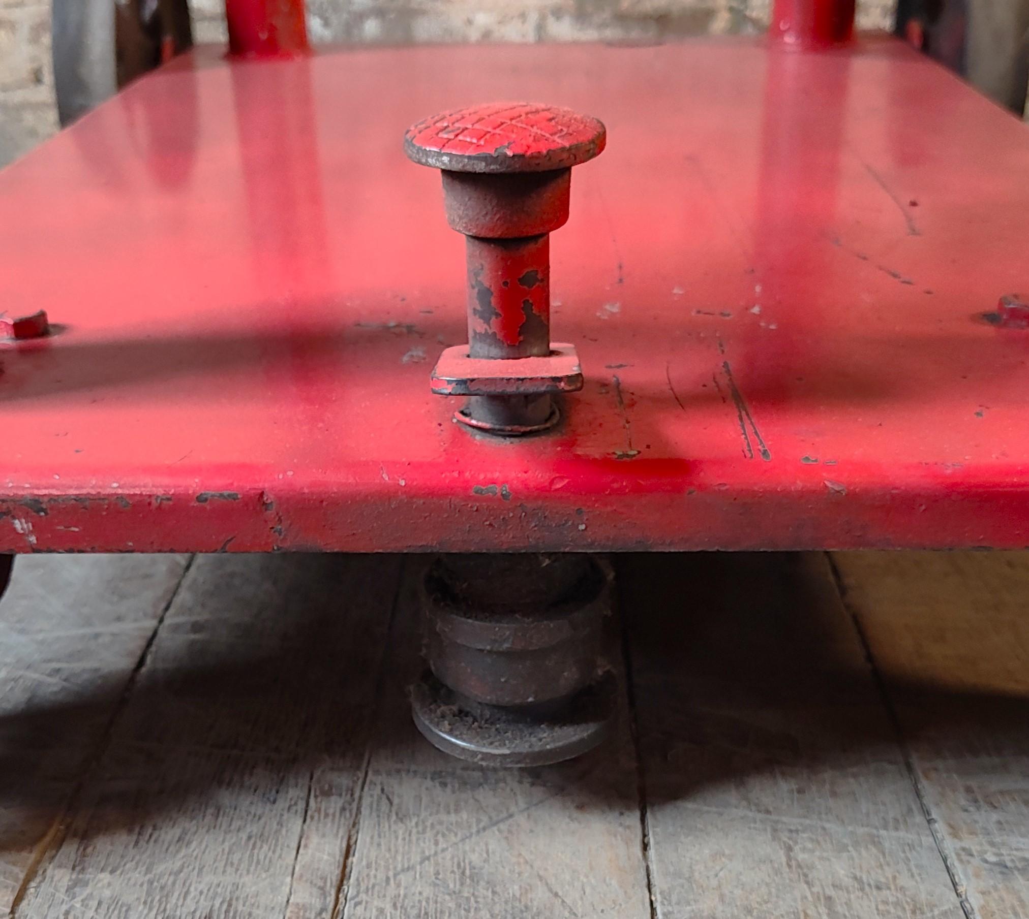 Vintage Industrial Adjustable Steel Rolling Bar Cart 10