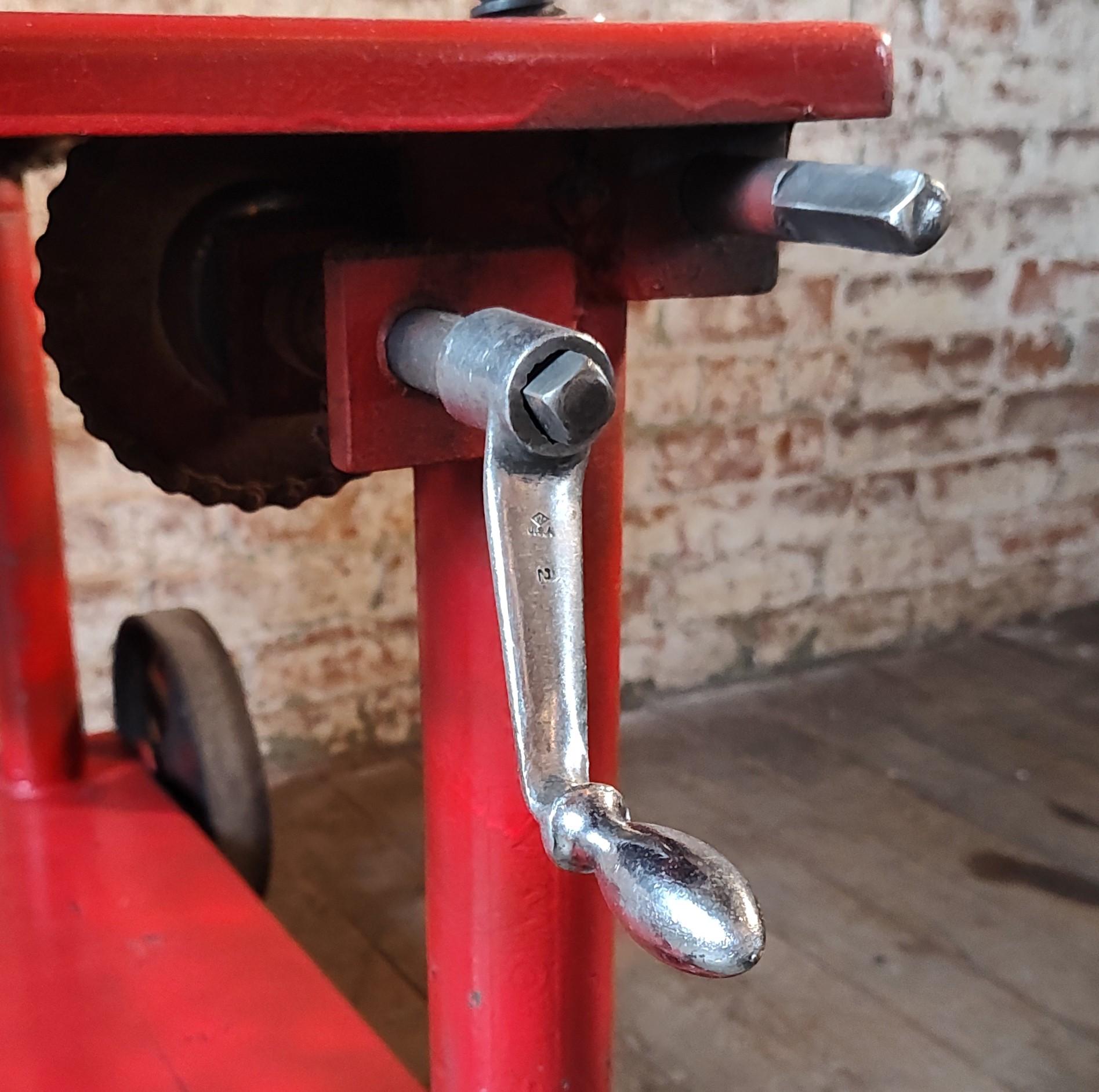 Vintage Industrial Adjustable Steel Rolling Bar Cart 11