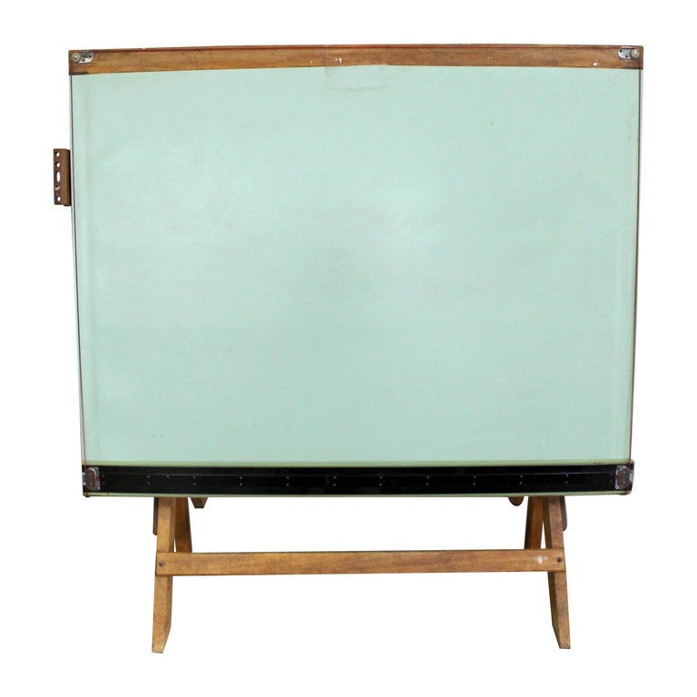 Vintage Industrial Adjustable Wood Drafting Table at 1stDibs