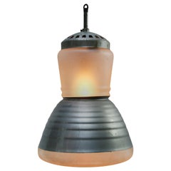 Retro Adolf Meyer Frosted Mercury Glass Pendant Lamps for Zeiss Ikon