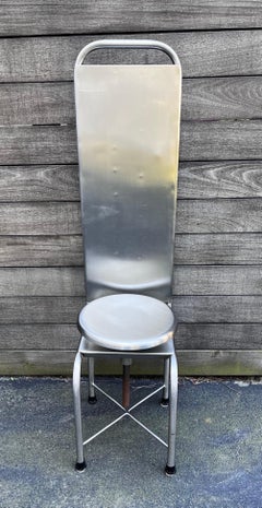 Sedia medica girevole vintage con schienale alto dell'era industriale