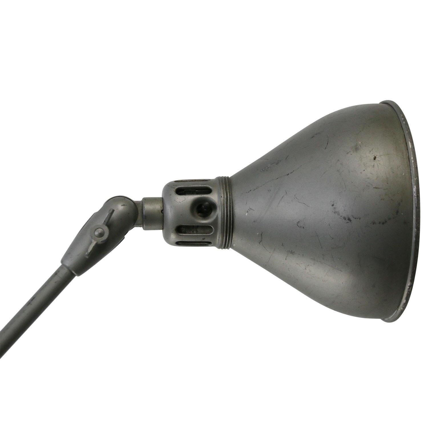 20th Century Vintage Industrial American Grey Metal Wall Lamps Scones by Dazor USA