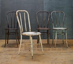 Vintage Industrial American Steel NYC Bar Chairs Bistro Boutique Asylum Shabby