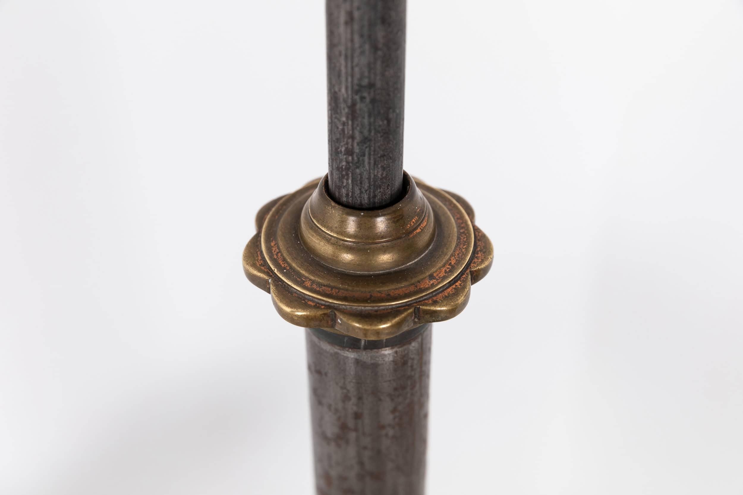 Vintage Industrial Antike Schmiedeeisen Stehlampe, circa 1920 2