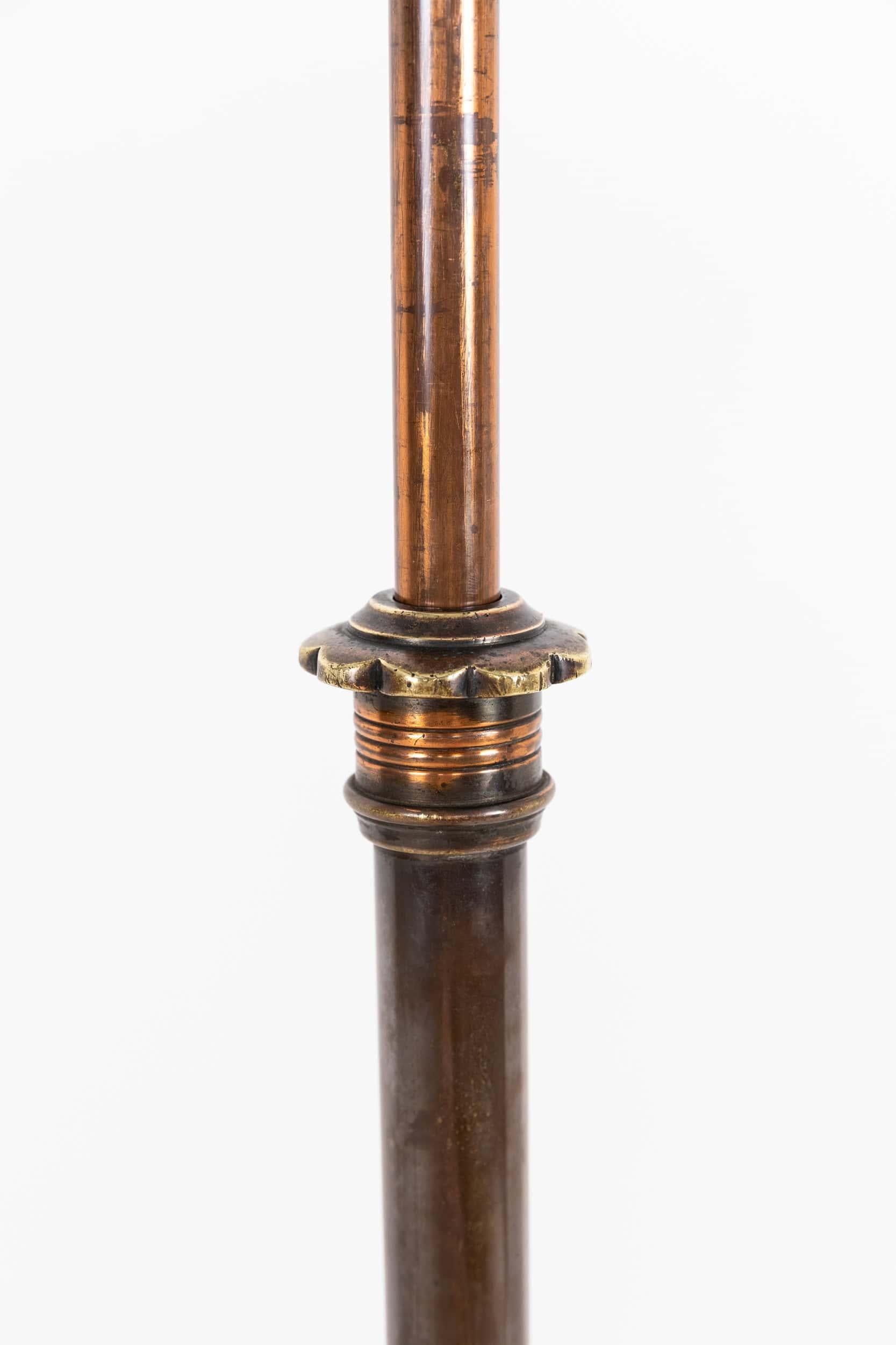 Vintage Industrial Antique Copper Standard Floor Lamp, c.1920 (Arts and Crafts) im Angebot