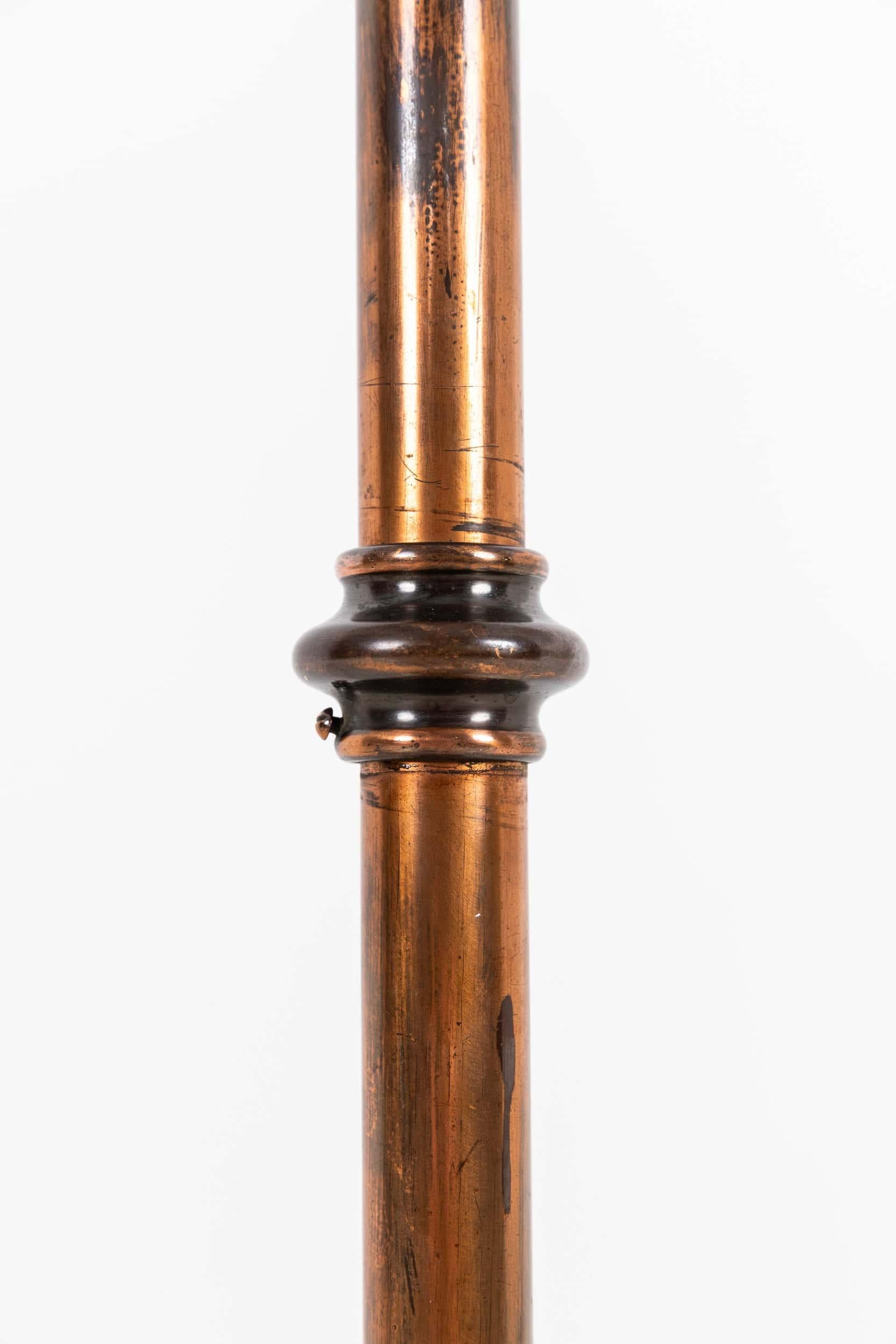 Vintage Industrial Antique Copper Standard Floor Lamp, c.1920 (Englisch) im Angebot