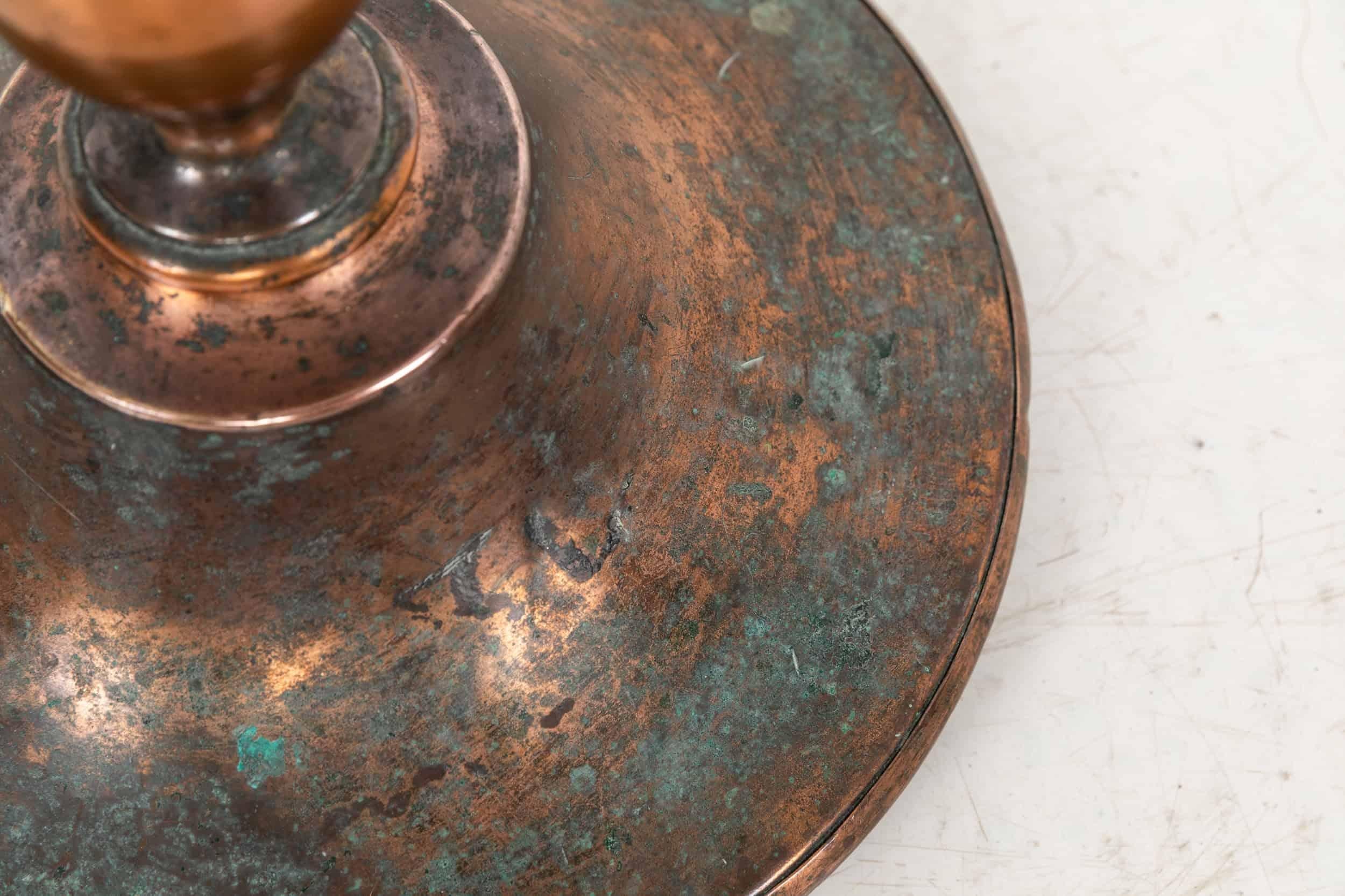 Vintage Industrial Antique Copper Standard Floor Lamp, c.1920 im Zustand „Relativ gut“ im Angebot in London, GB