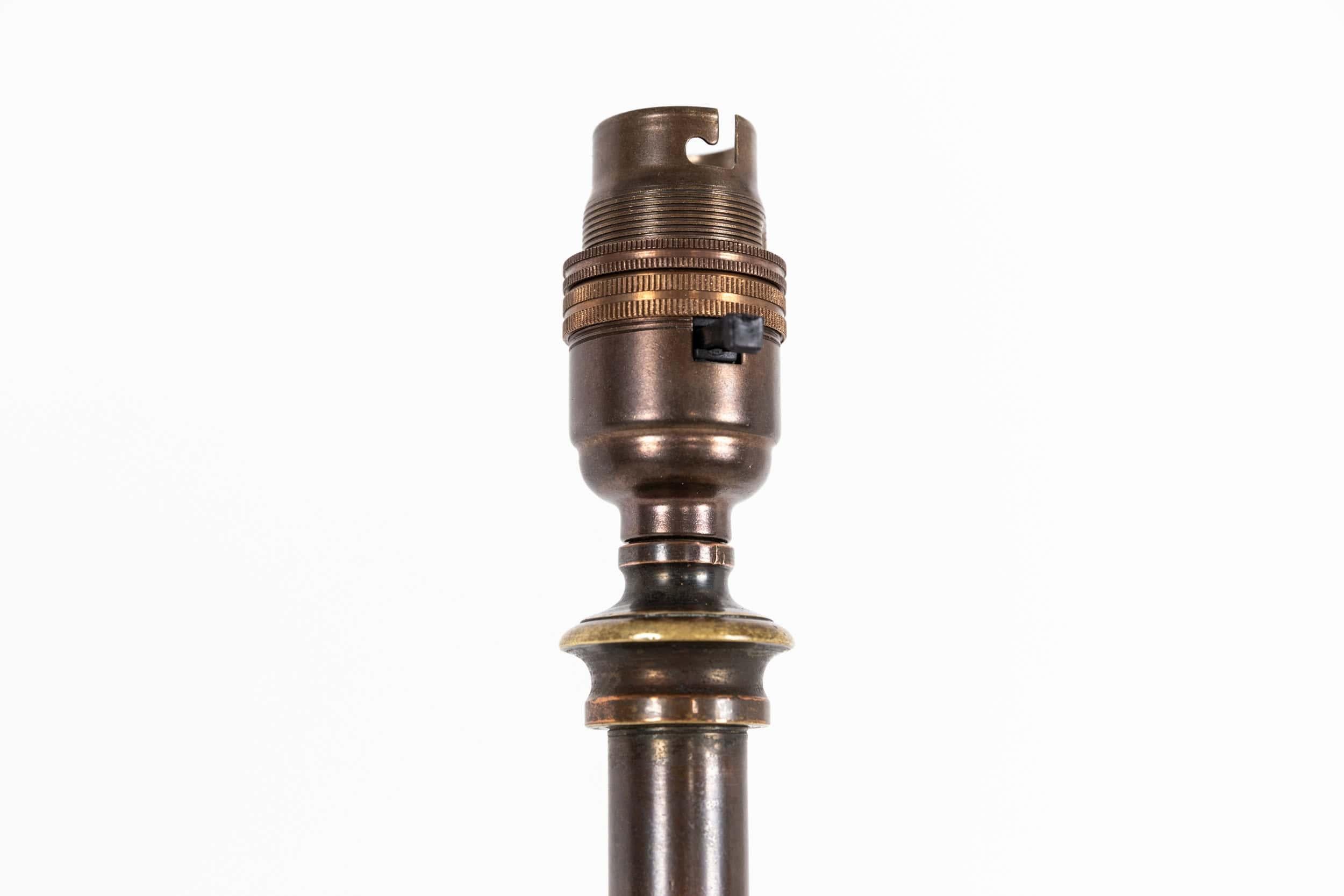 Vintage Industrial Antique Copper Standard Floor Lamp, c.1920 (Messing) im Angebot