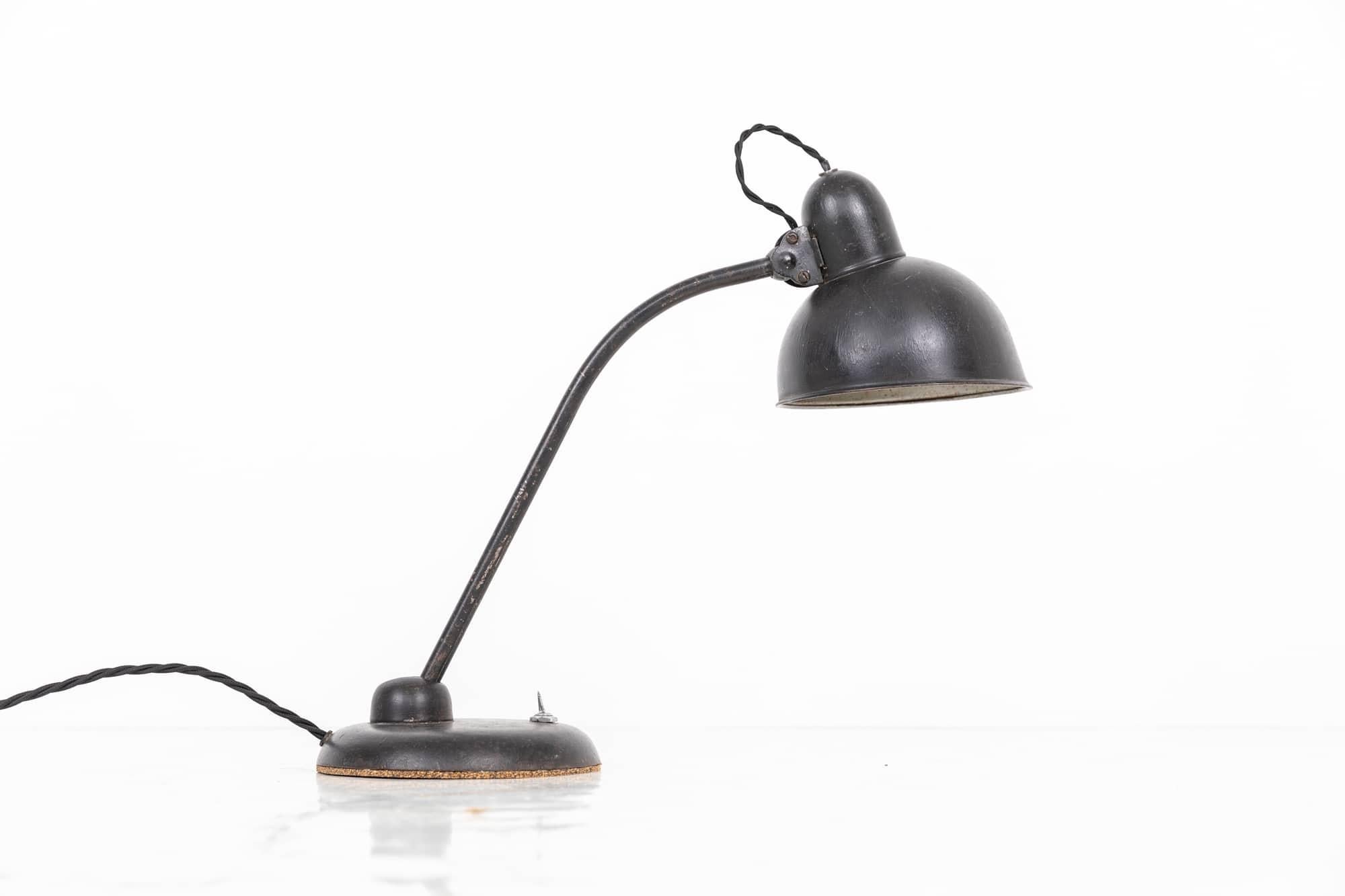 Vintage Industrial Antique European Metal Desk Table Lamp. c.1950 In Fair Condition For Sale In London, GB