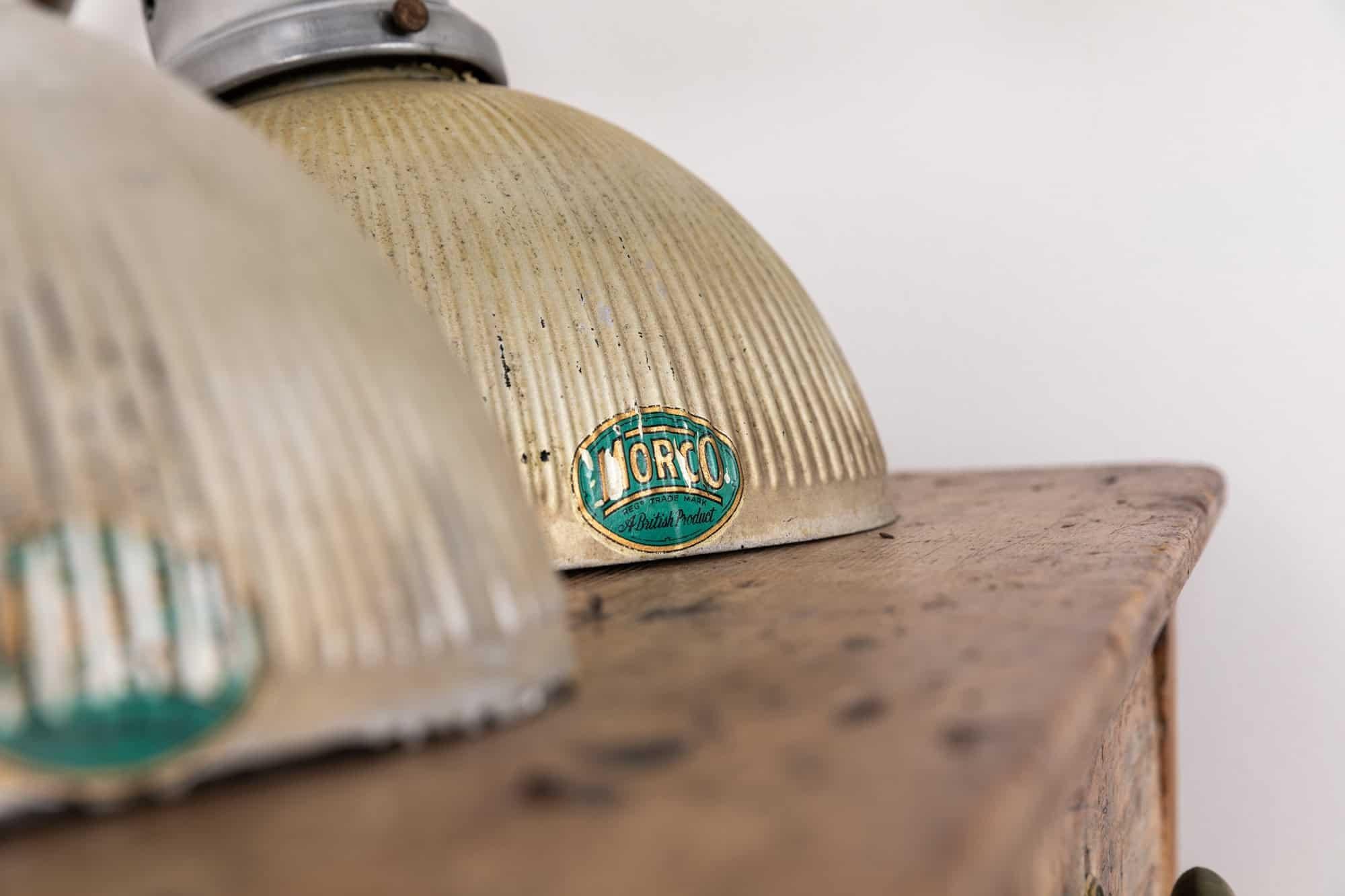 Vintage Industrial Antique MORCO Mirrored Glass Wall Lights c.1940 For Sale 1